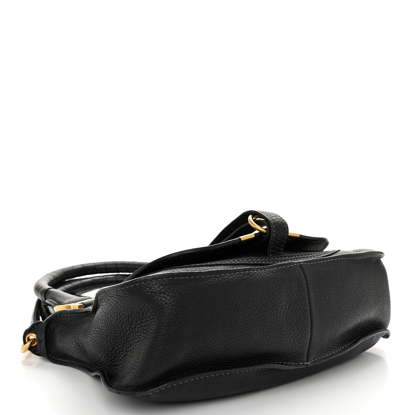 Calfskin Small Marcie Satchel Black