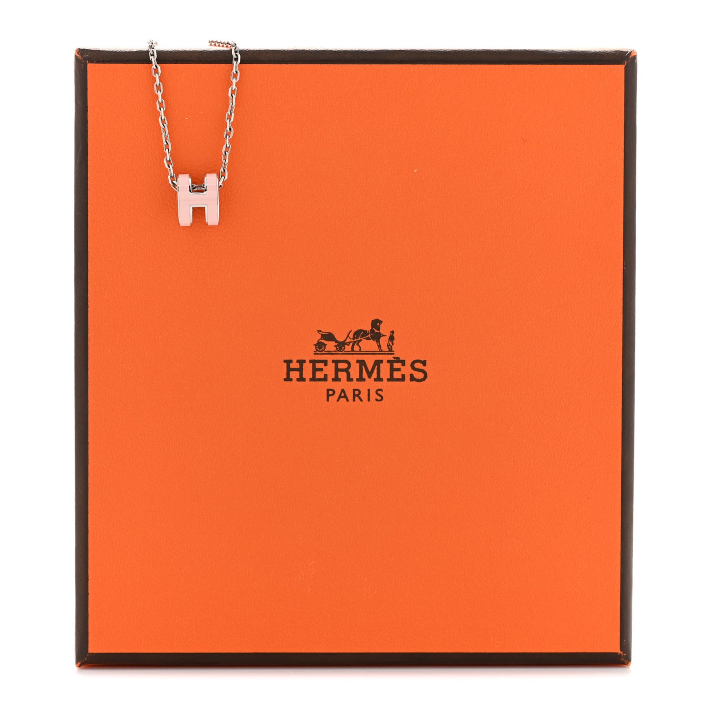 Palladium Mini Pop H Pendant Necklace Rose Dragee