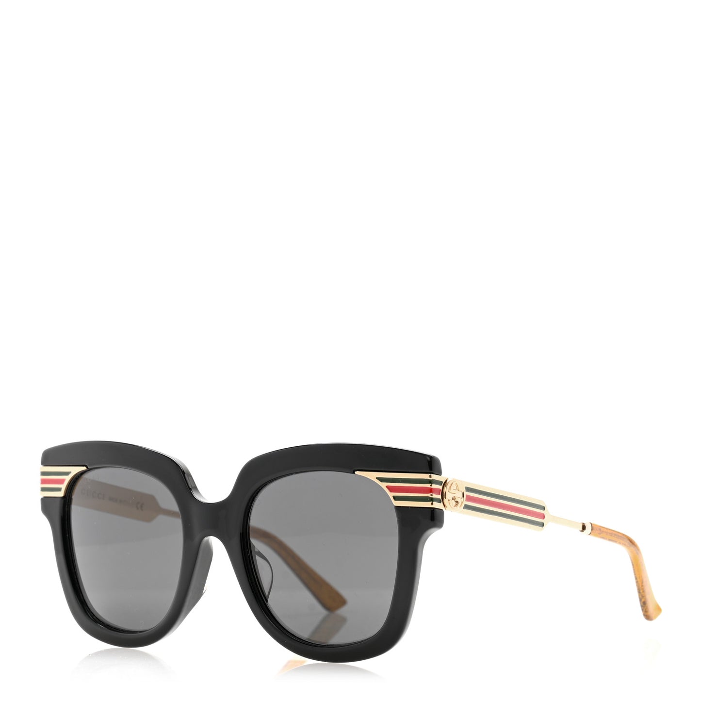 Acetate Square Frame Web Sunglasses GG0281SA Black