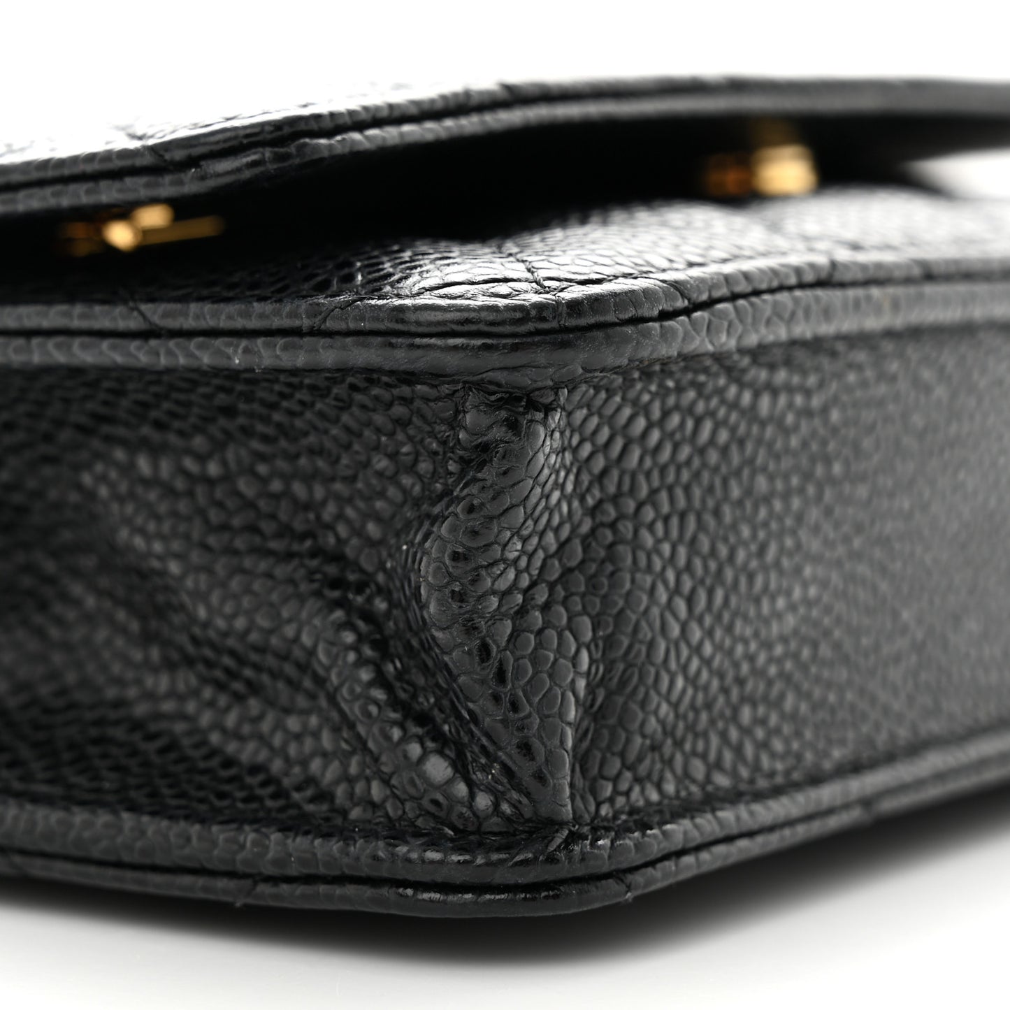 Caviar Quilted Wallet on Chain WOC Black
