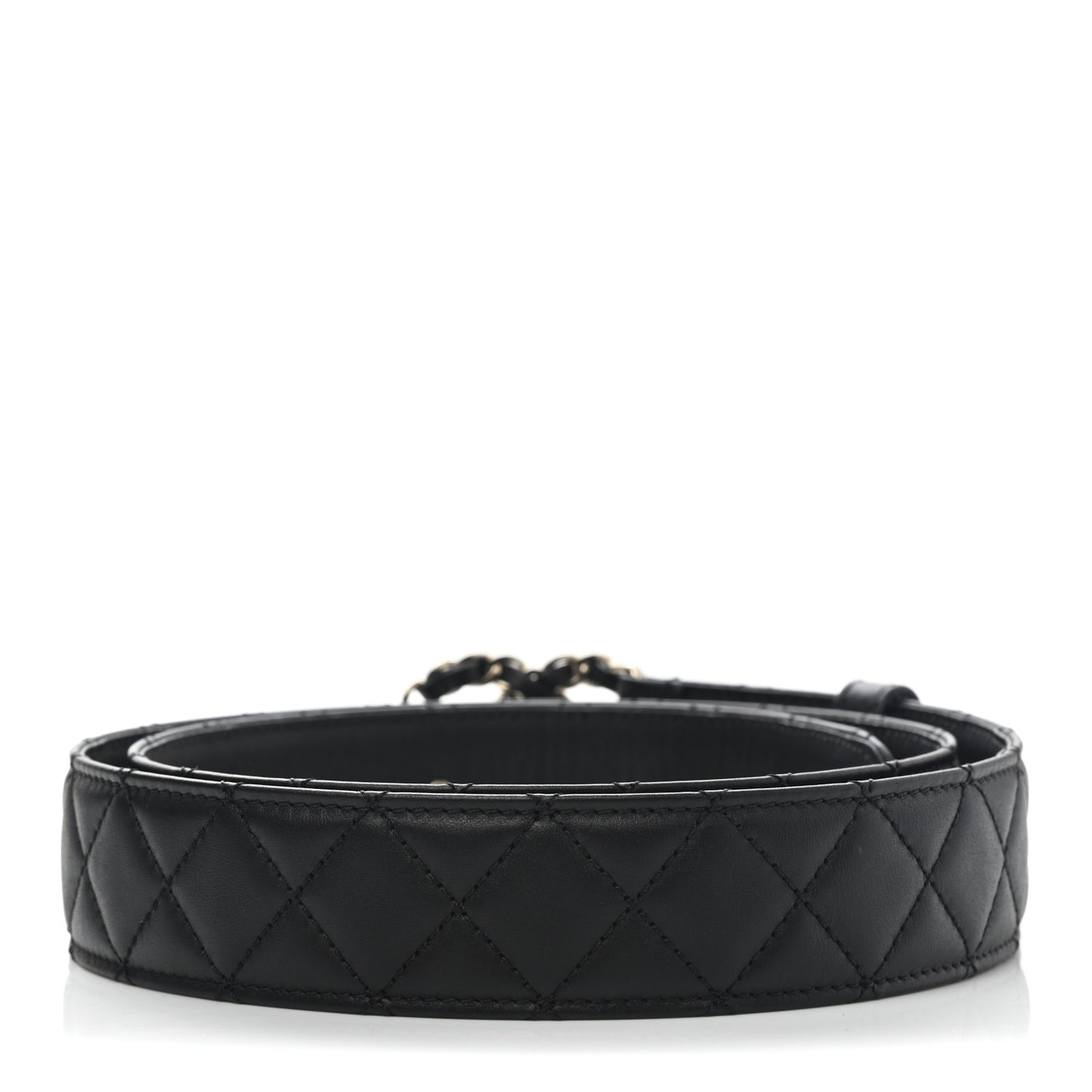 Lambskin Quilted CC Chain Belt 90 36 Black