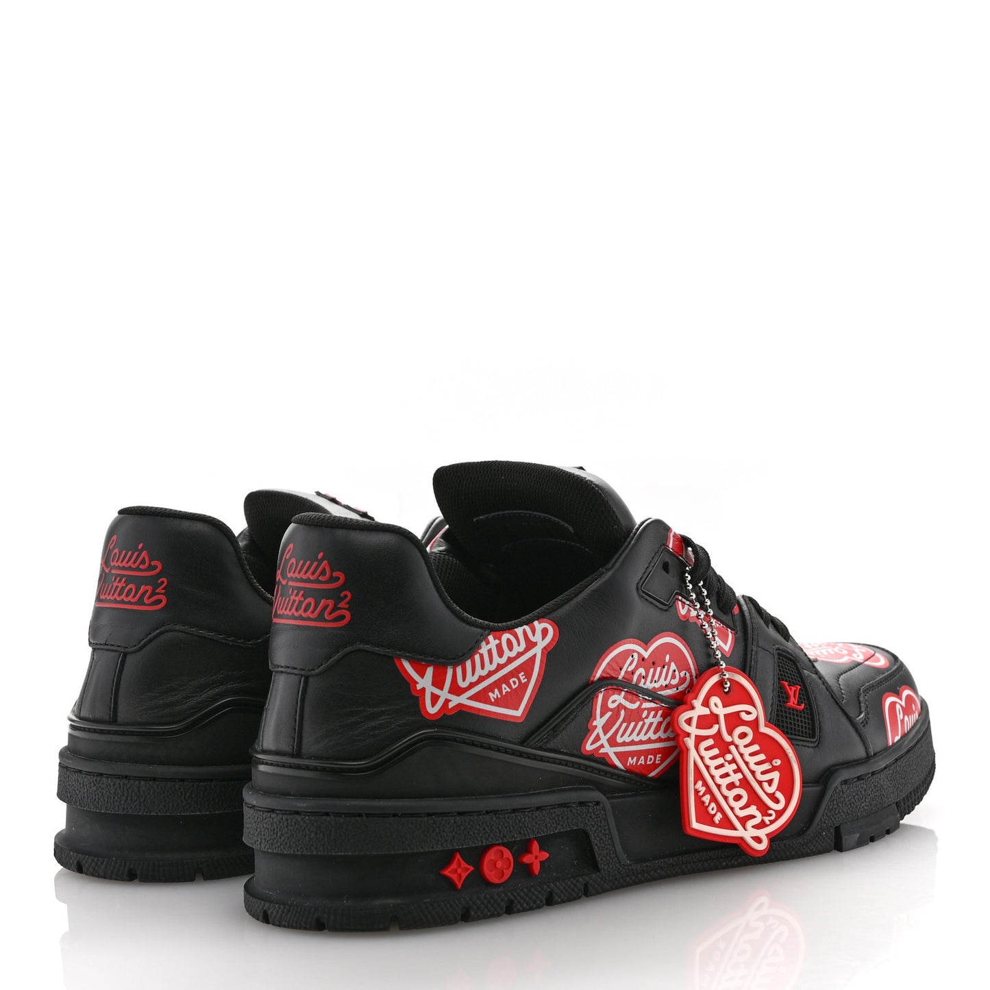 x NIGO Calfskin Printed LV Trainer Sneaker 8.5 Black