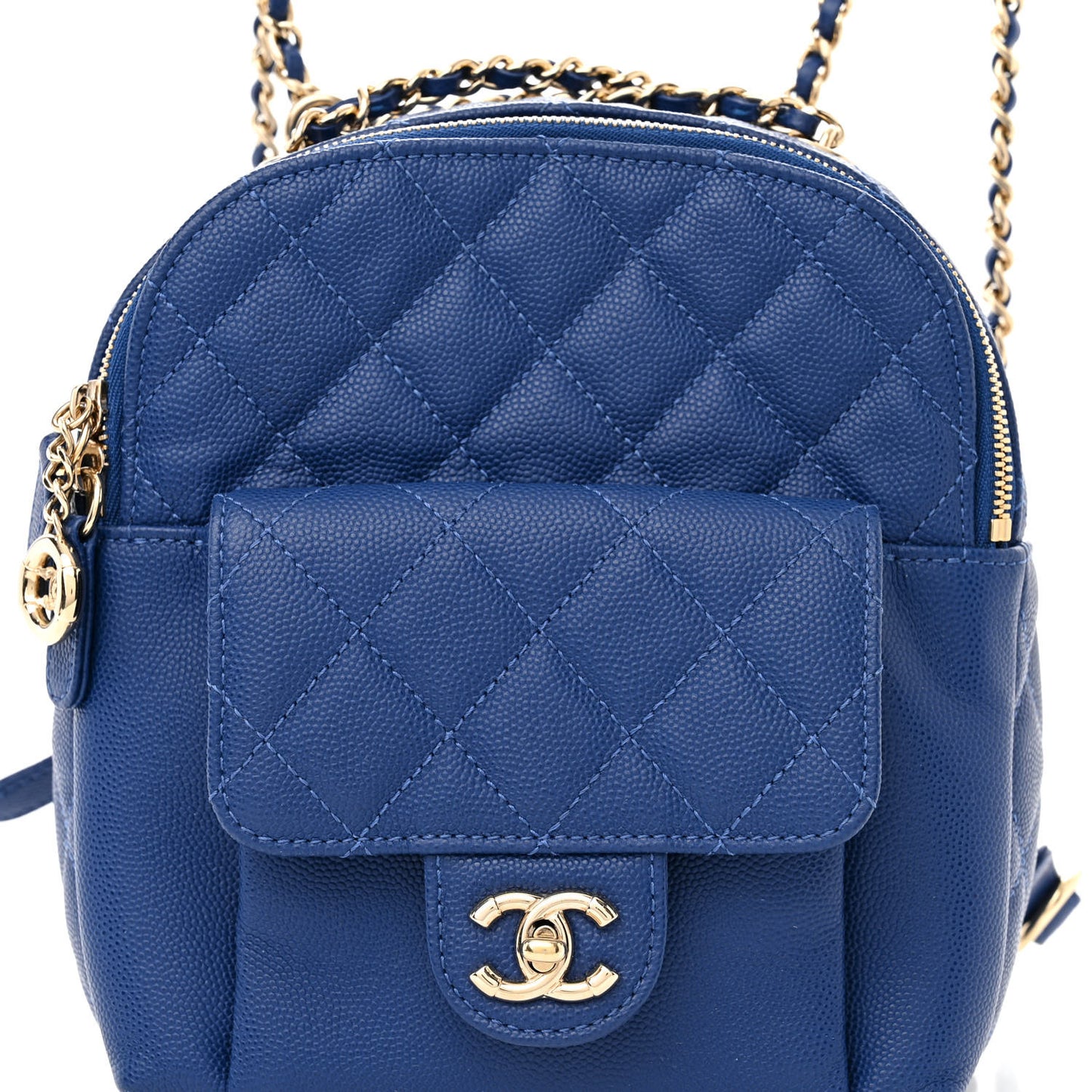 Caviar Quilted Small CC Day Backpack Blue