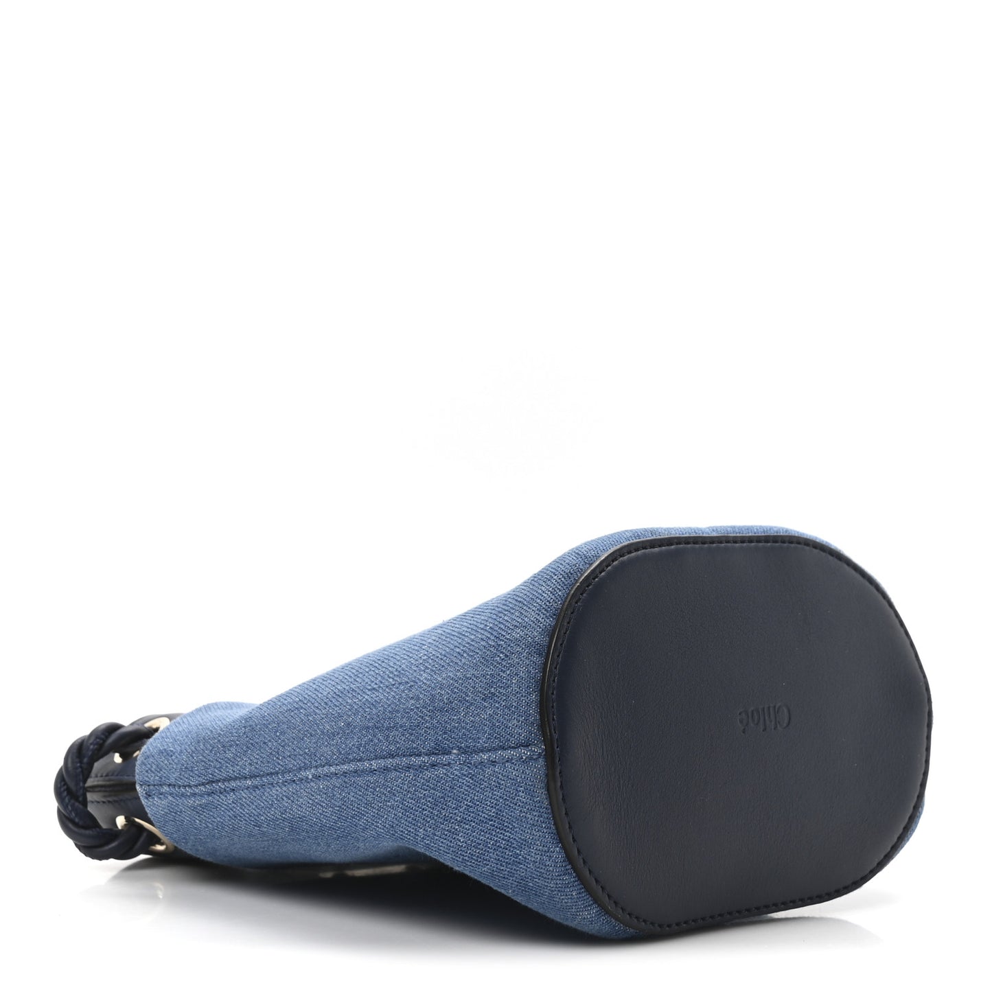 Linen Calfskin Small Key Bucket Bag Blue