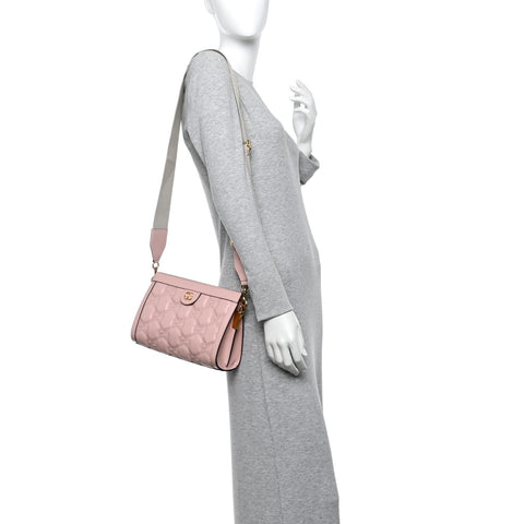 Calfskin GG Matelasse Small Slim Chain Shoulder Bag Perfect Pink Natural