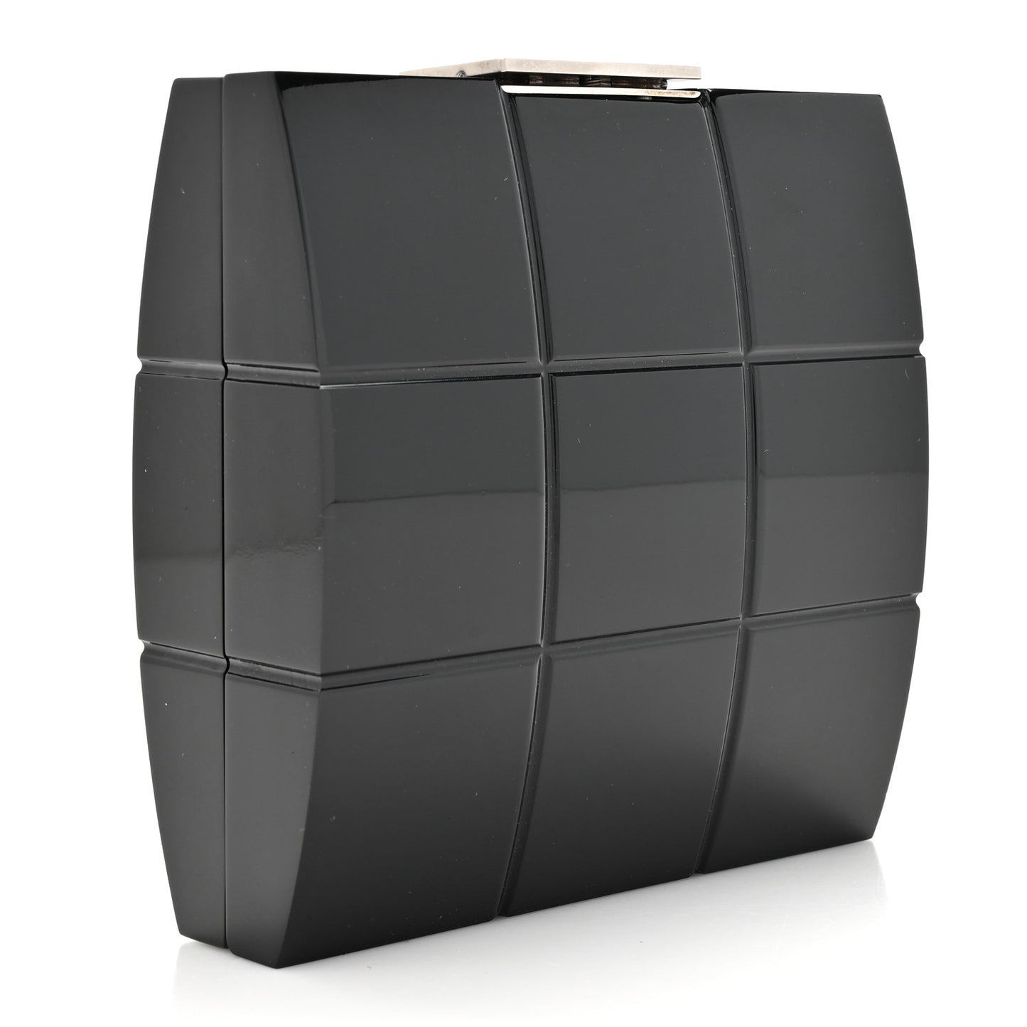 Plexiglass Minaudiere Wristlet Clutch Black