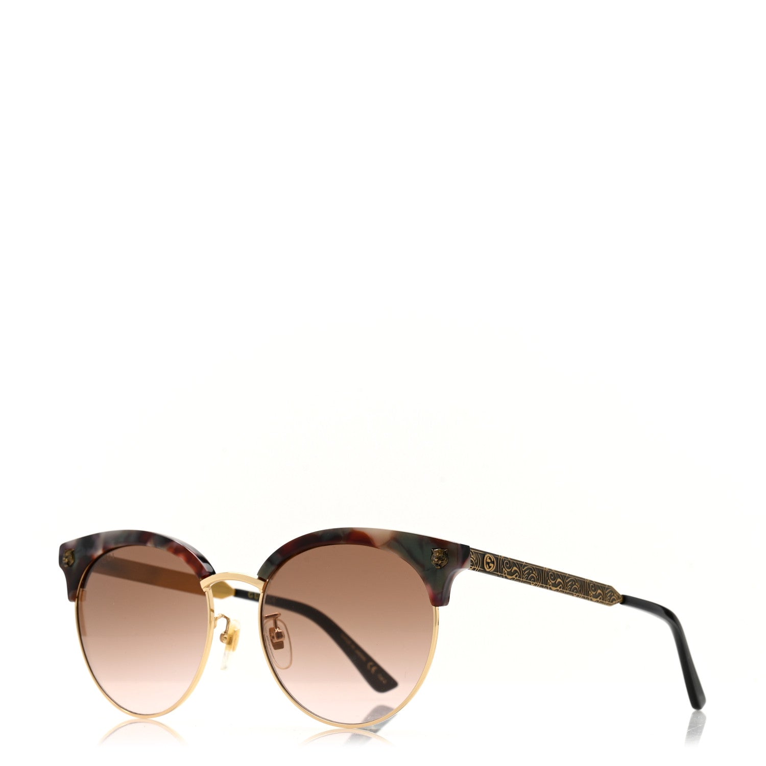 Gucci Metal Tiger GG0222SK Sunglasses Tortoise 1 of 9