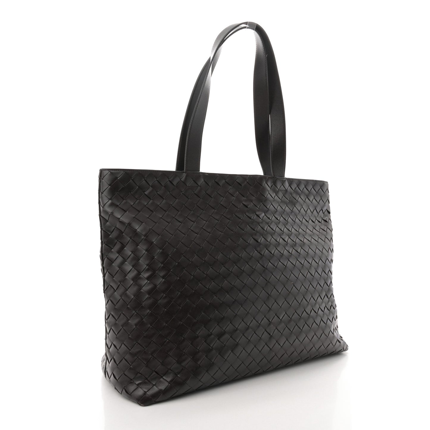 Calfskin Intrecciato Large Zipped Tote Fondant