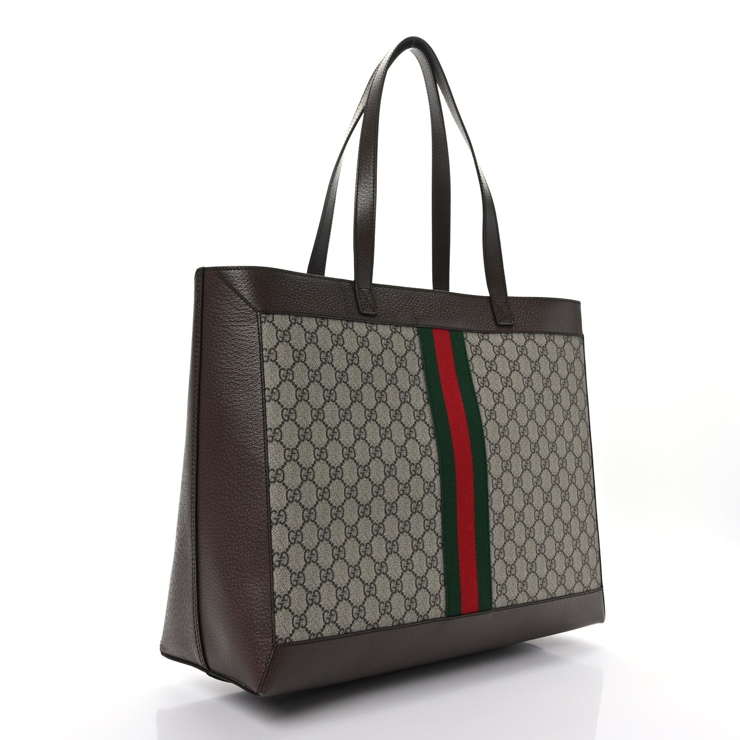 GG Supreme Monogram Web Ophidia Tote Brown