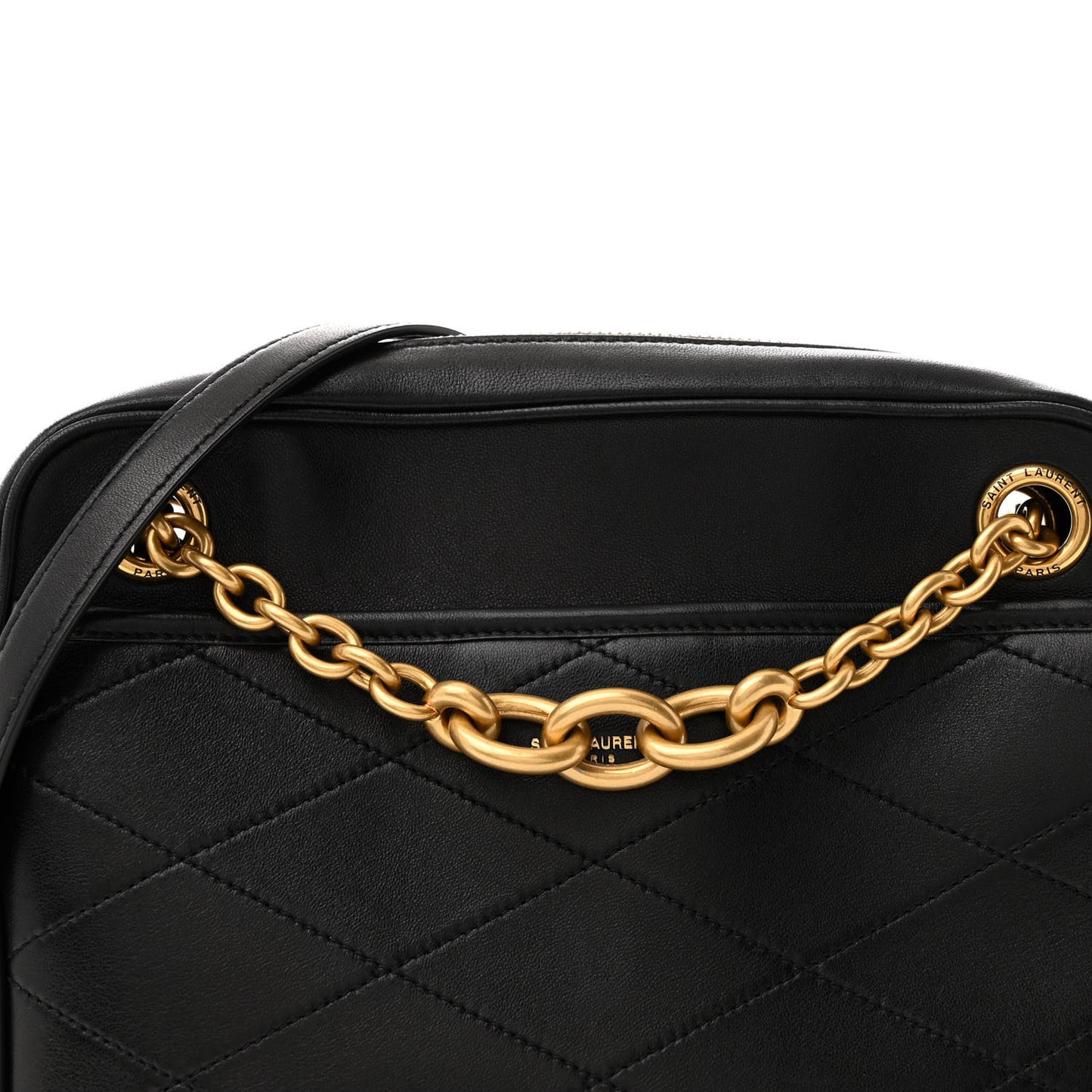 Lambskin Quilted Le Maillon Chain Strap Crossbody Black