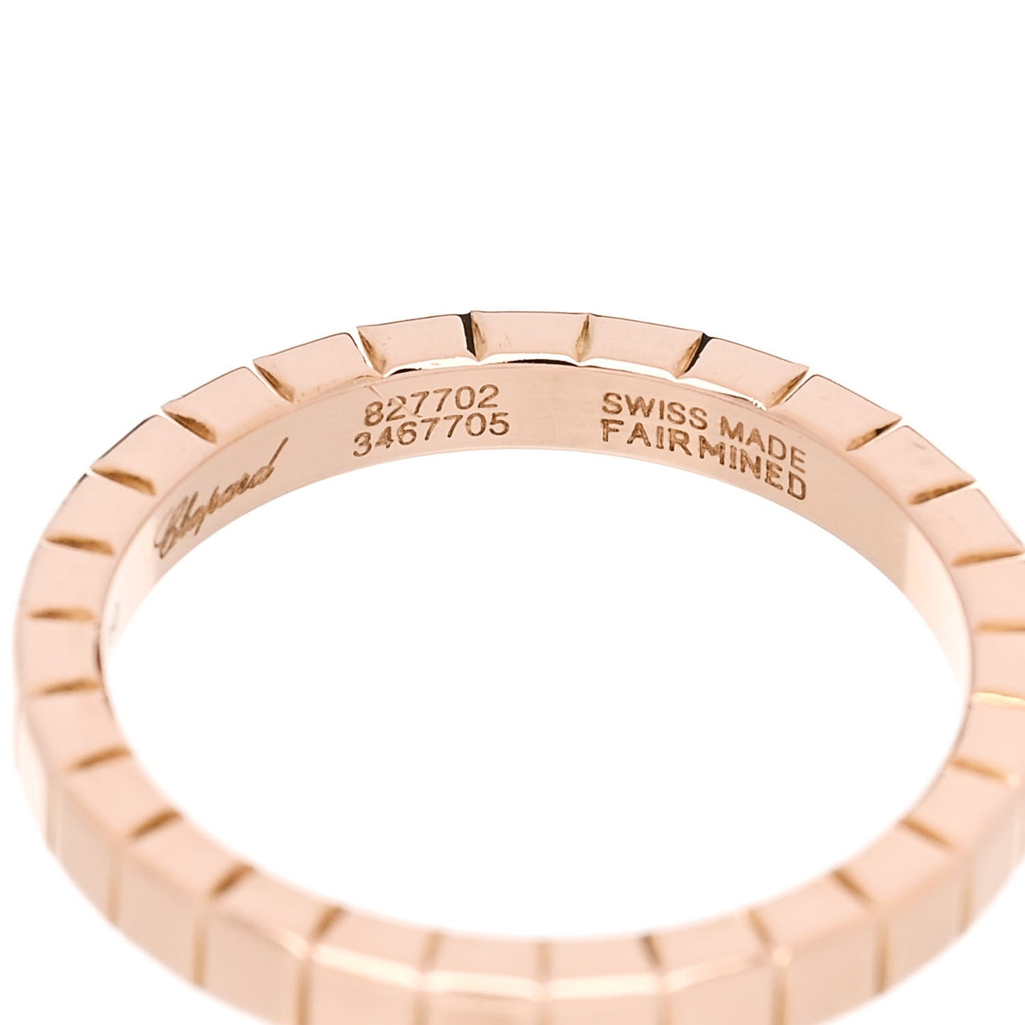 18K Rose Gold Ice Cube Band Ring 50 5.5