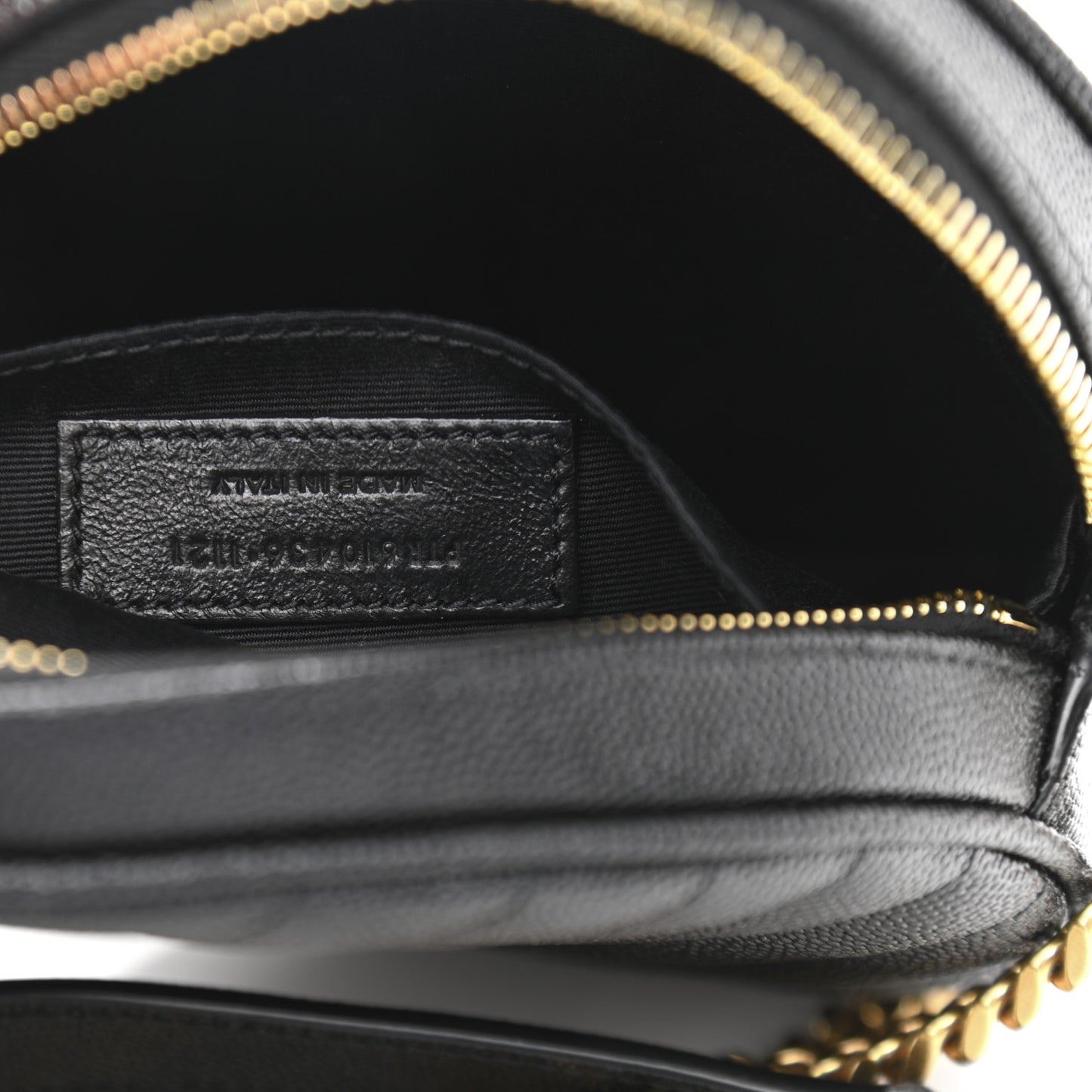 Grain De Poudre Matelasse Chevron Quilted Round Vinyle Camera Bag Black