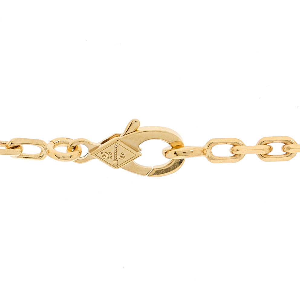 18K Yellow Gold Mother of Pearl 10 Motifs Vintage Alhambra Necklace