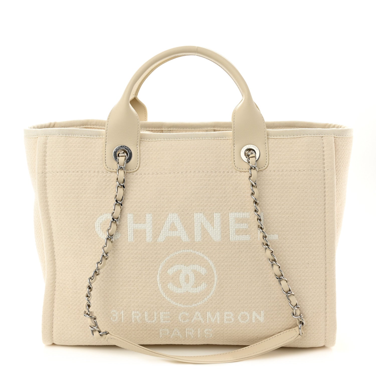 Chanel Mixed Fibers Small Deauville Tote White 3 of 11