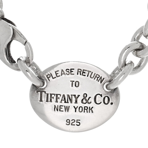 Sterling Silver Return to Tiffany Oval Tag Choker Necklace
