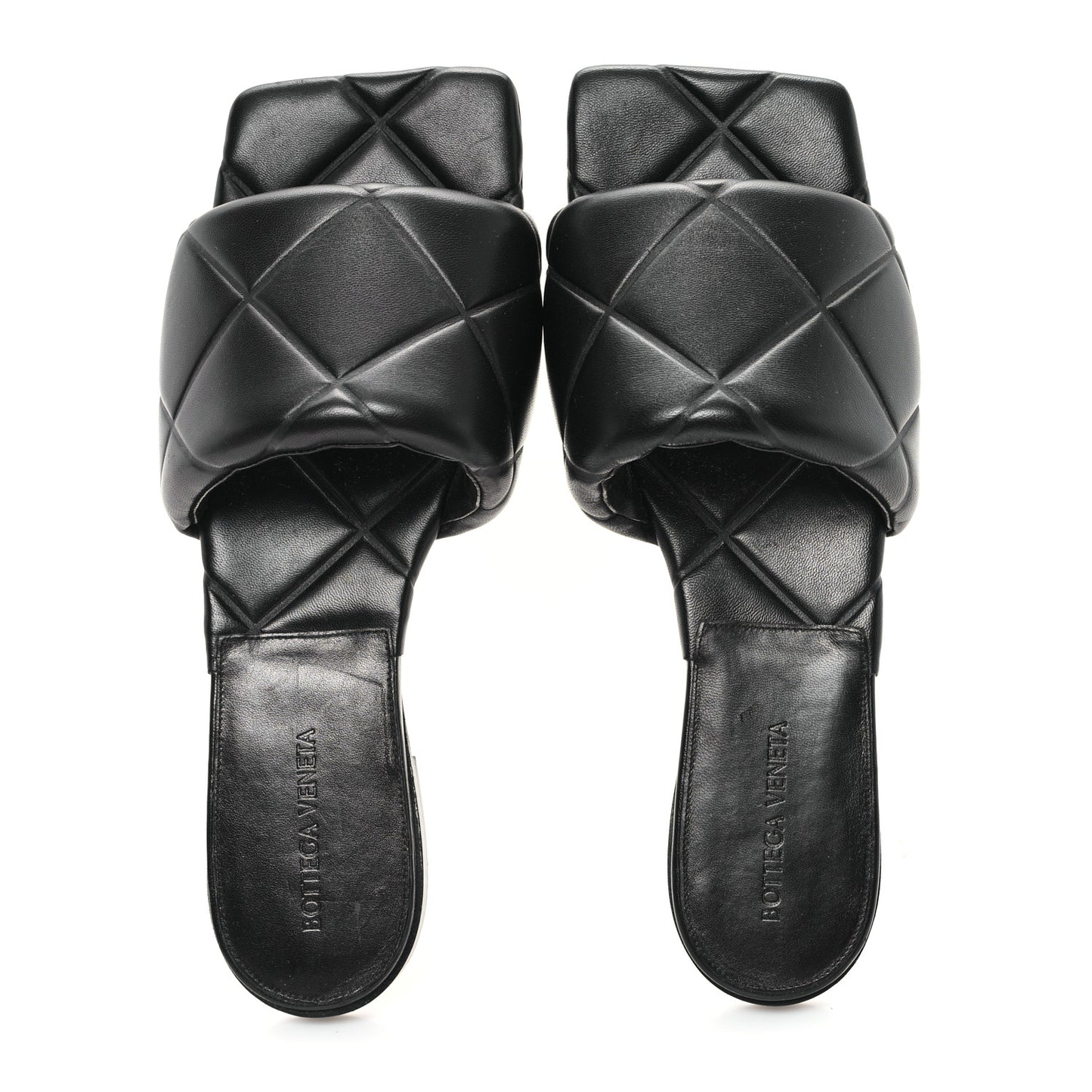 Nappa Maxi Intrecciato Lido Flat Sandals 40.5 Black