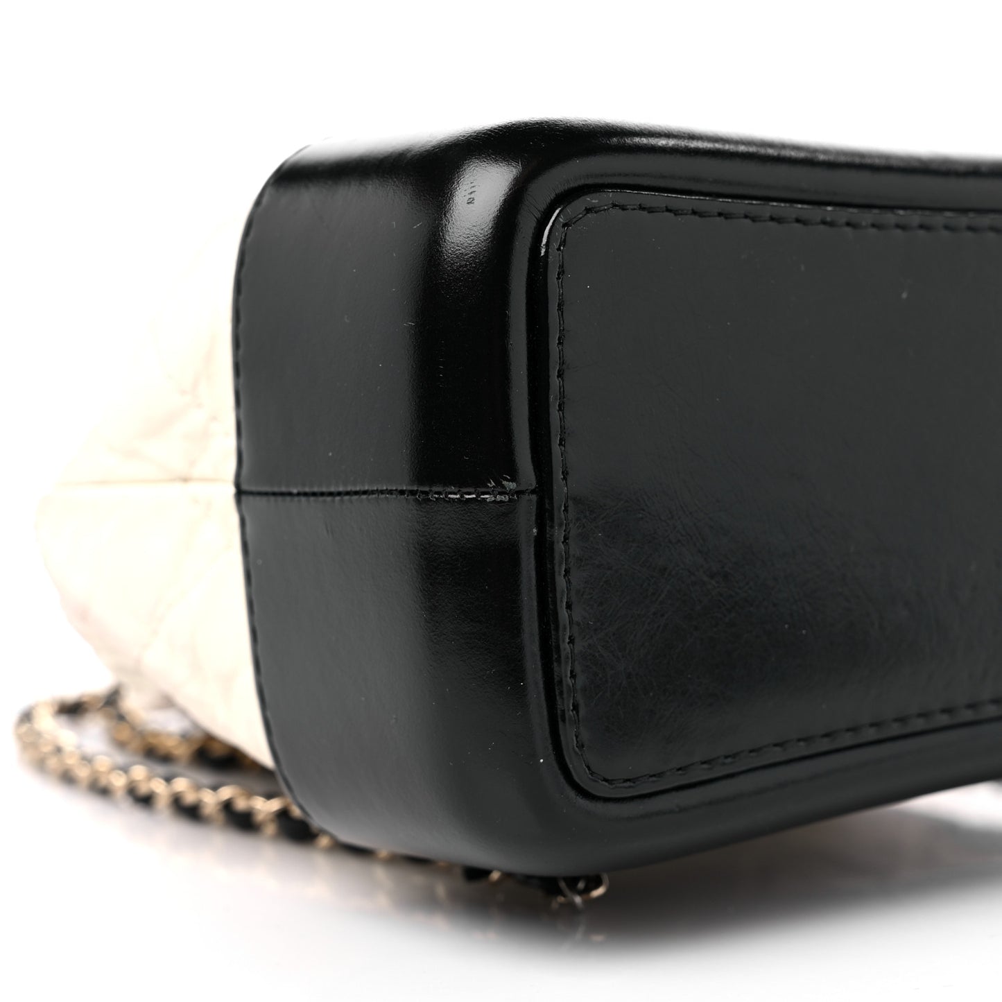 Aged Calfskin Quilted Small Gabrielle Backpack Black White