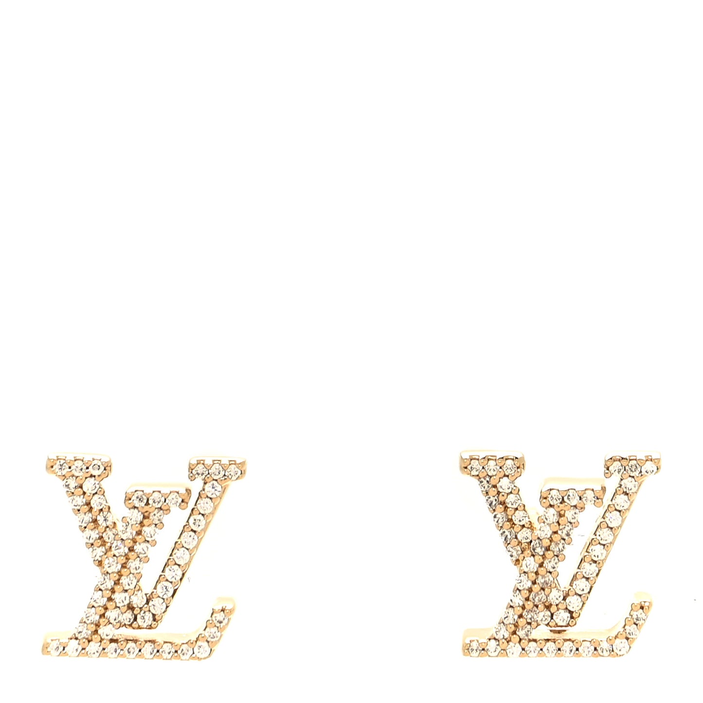 Metal Crystal LV Iconic Earrings Gold