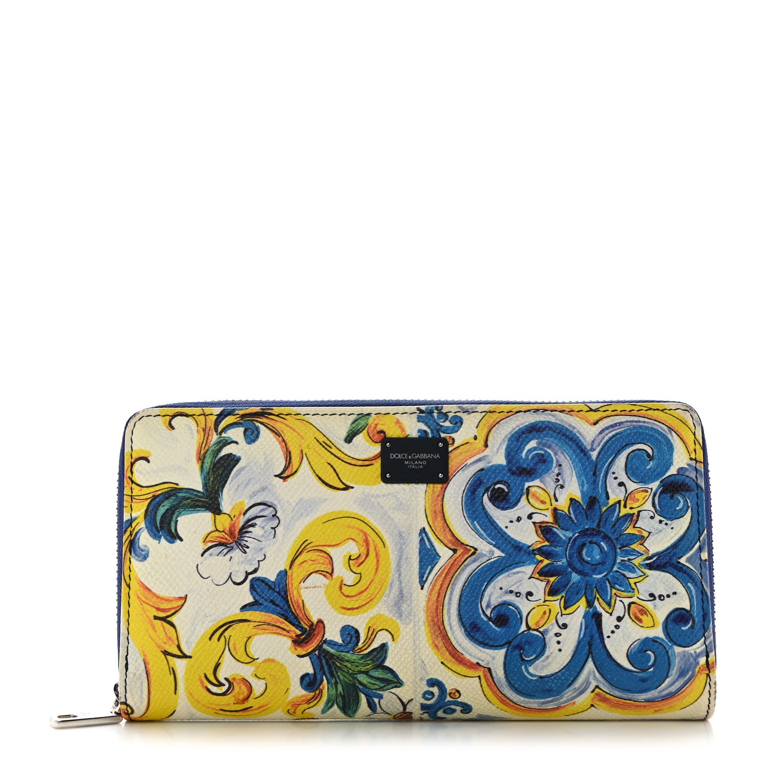 Dolce & Gabbana Dauphine Majolica Printed Zip Around Wallet