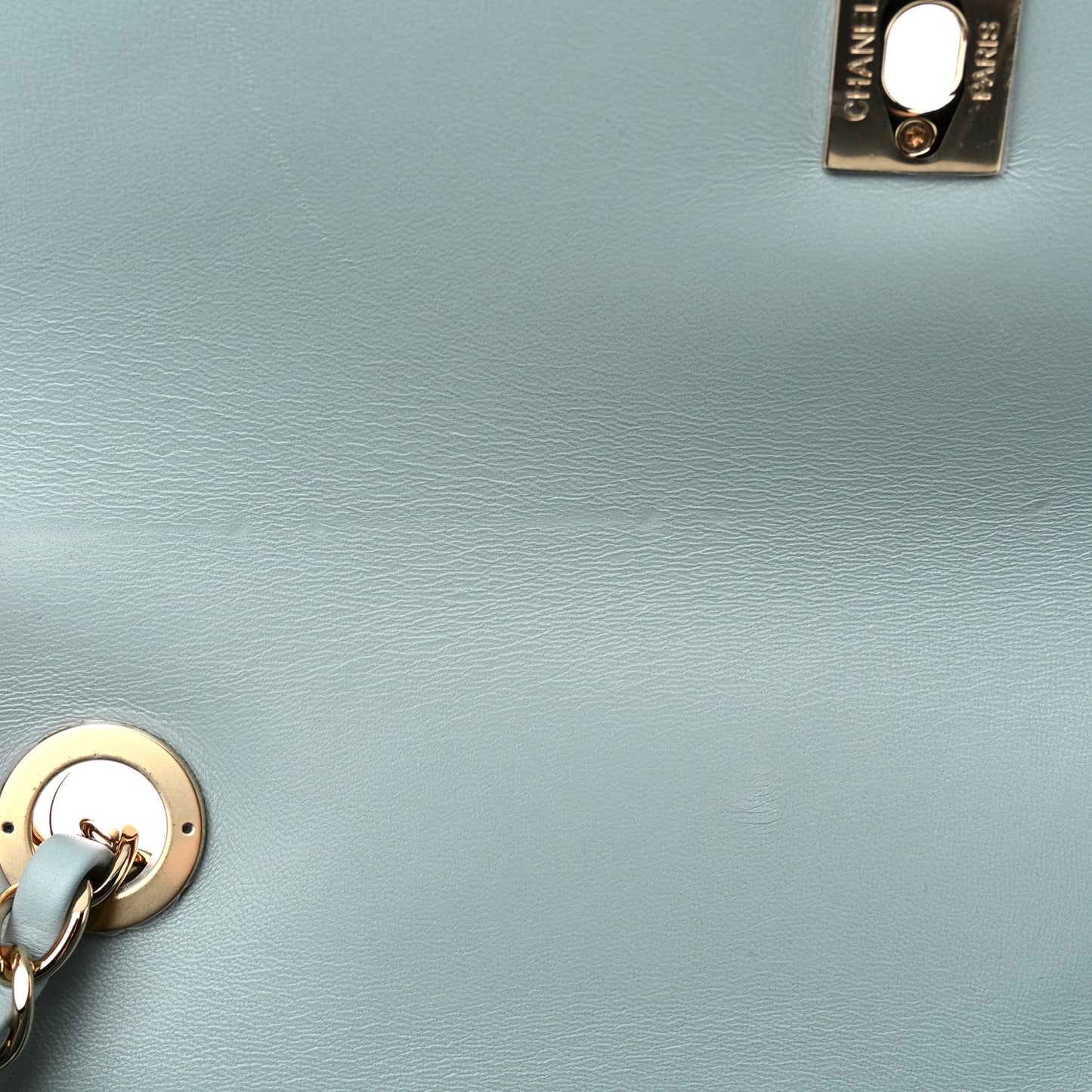 Lambskin Quilted Small Trendy CC Flap Dual Handle Bag Light Blue