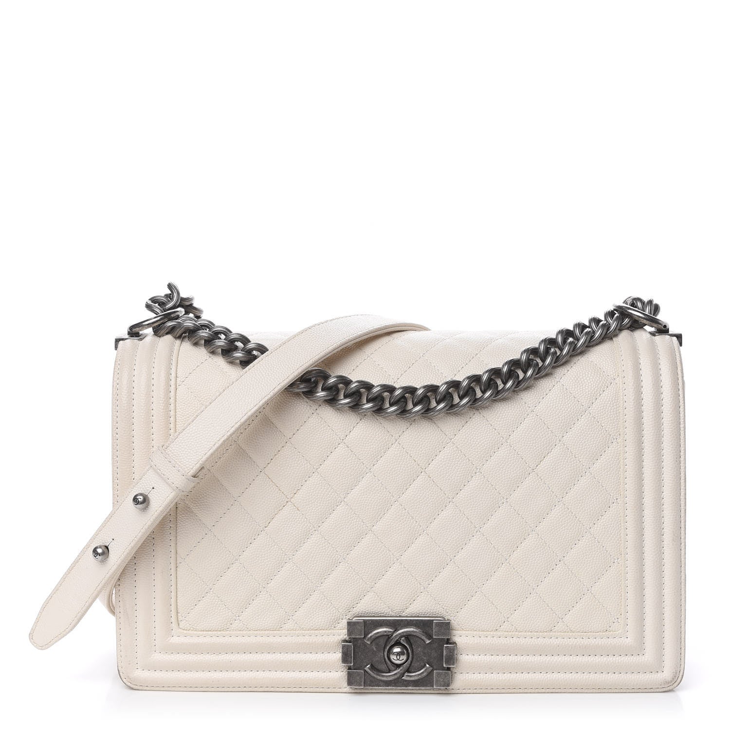 Chanel Caviar Quilted Medium Boy Flap Ivory 1 of 18