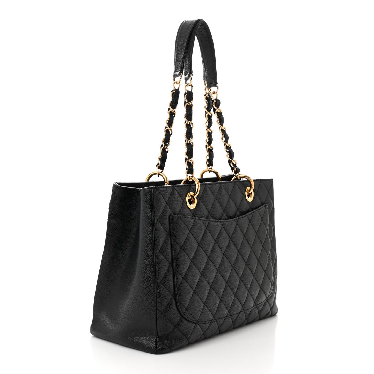 Caviar Quilted Grand Shopping Tote GST Black