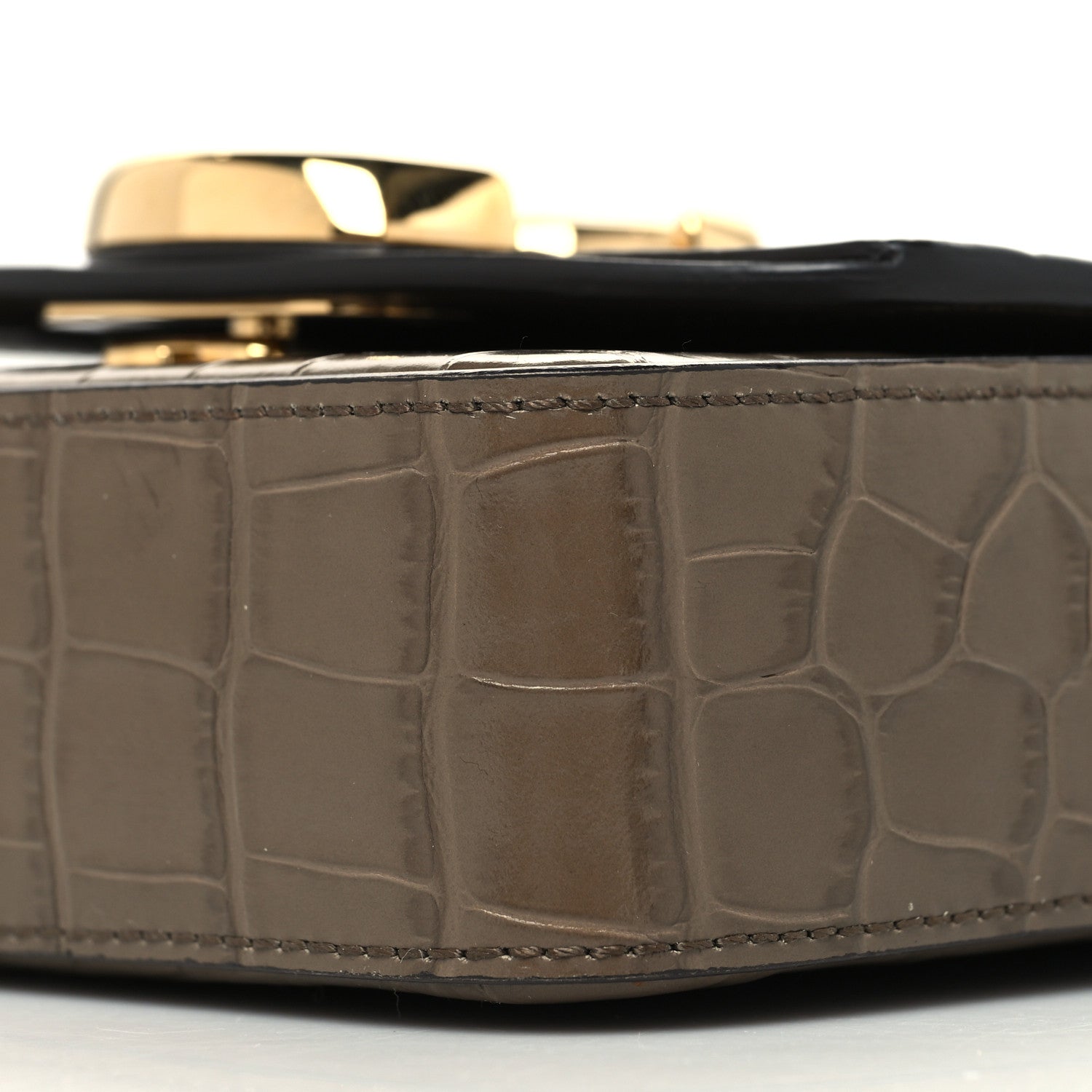 Chloe Calfskin Crocodile Embossed Mini C Double Carry Army Green 10 of 12
