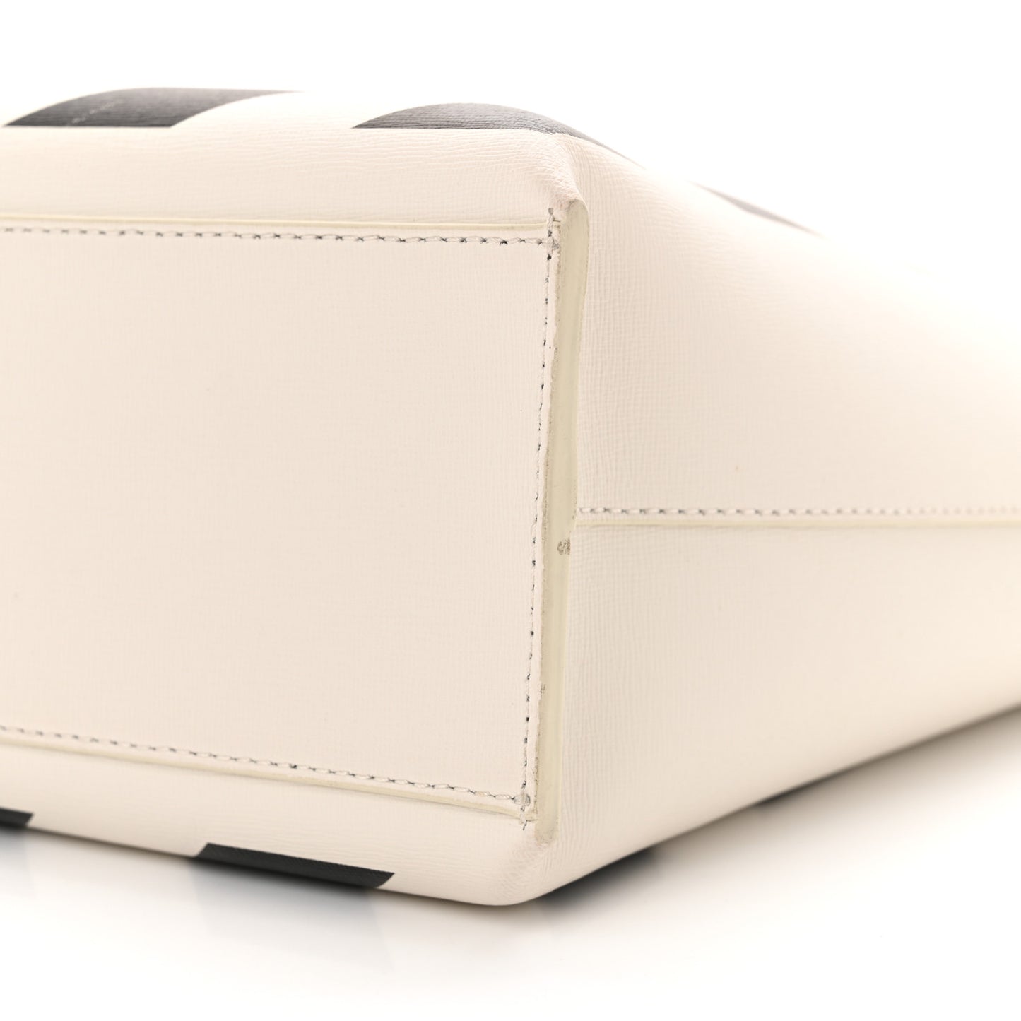Saffiano Striped Diag Binder Crossbody White
