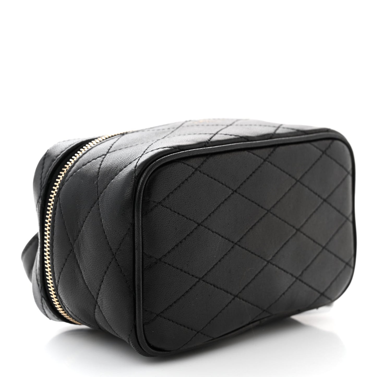 Grain De Poudre Quilted Vanity Bag Top Handle Black