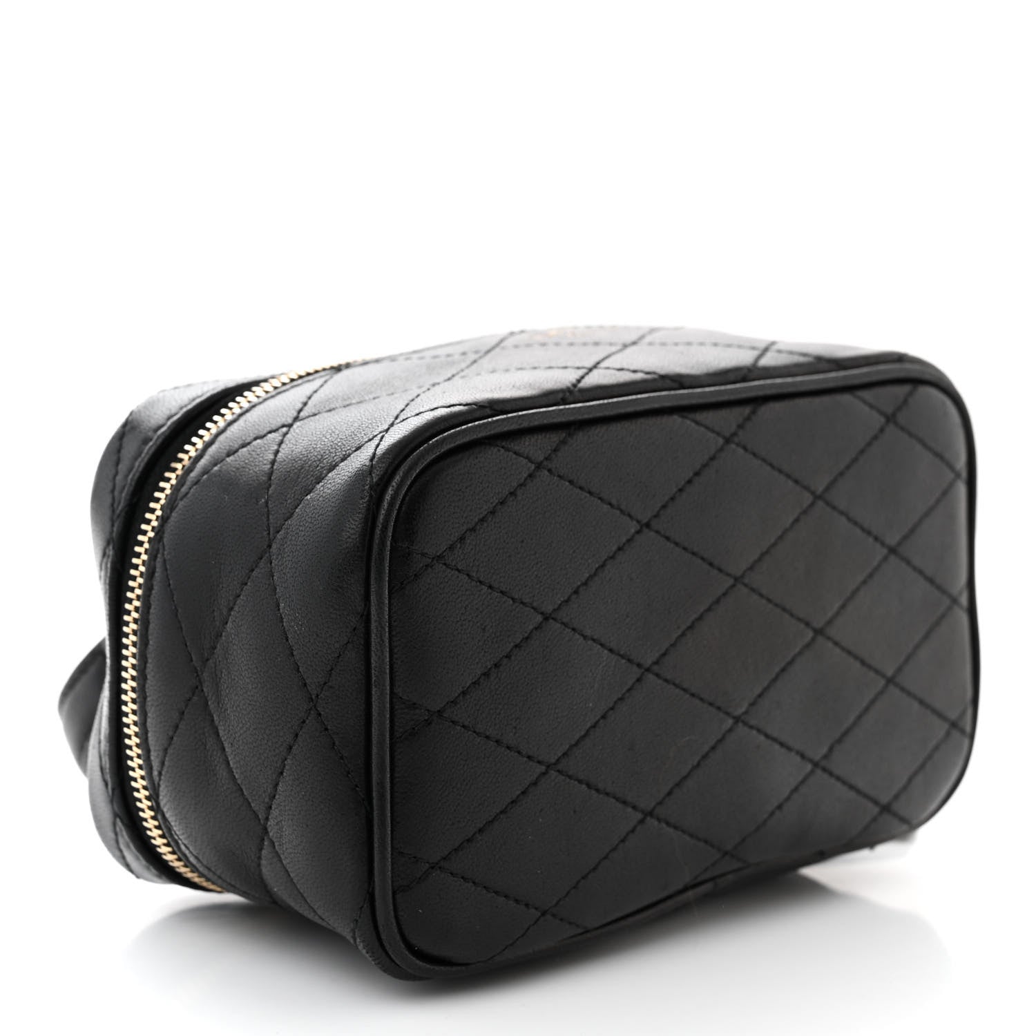 Saint Laurent Grain De Poudre Quilted Vanity Bag Top Handle Black 4 of 11