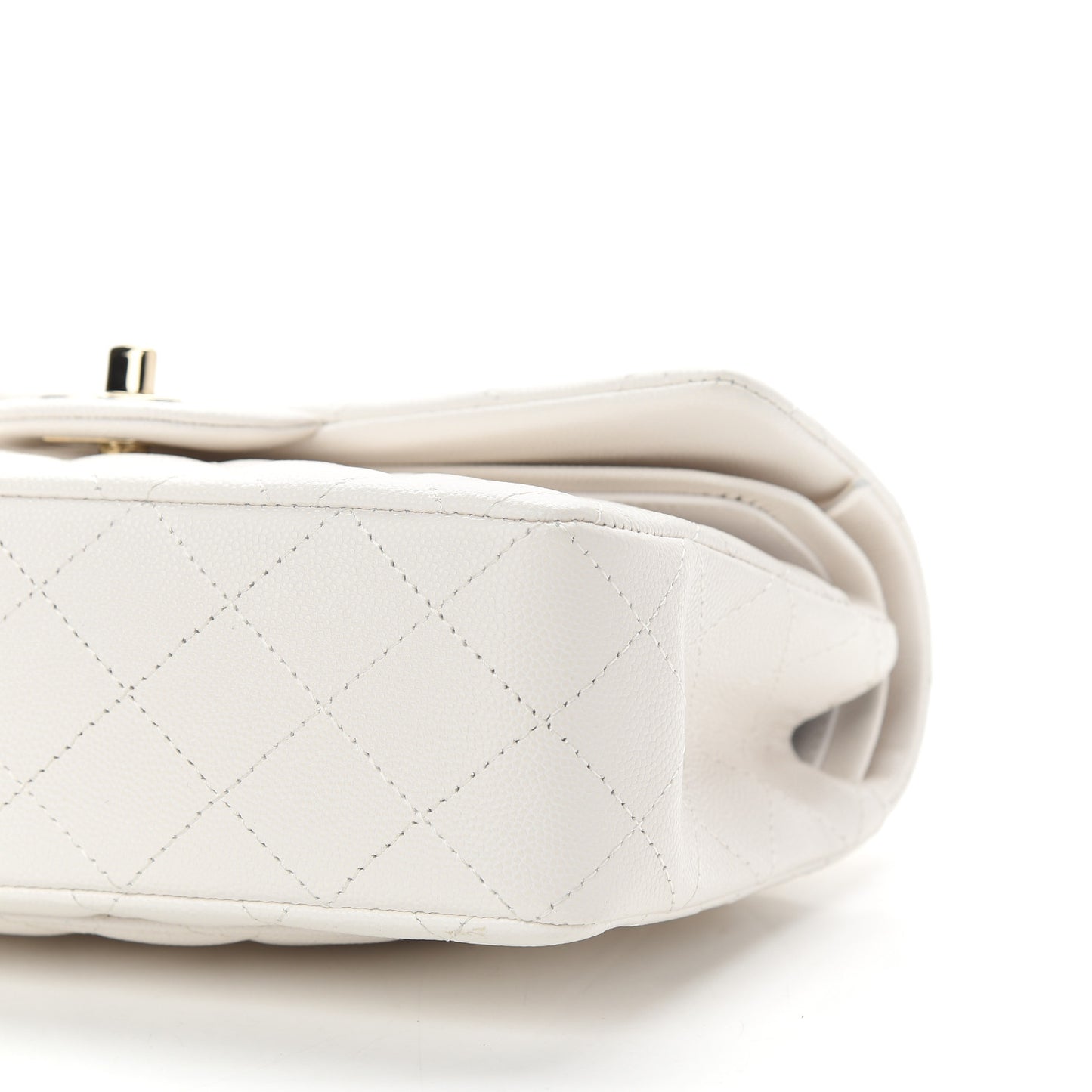 Caviar Quilted Small Double Flap White