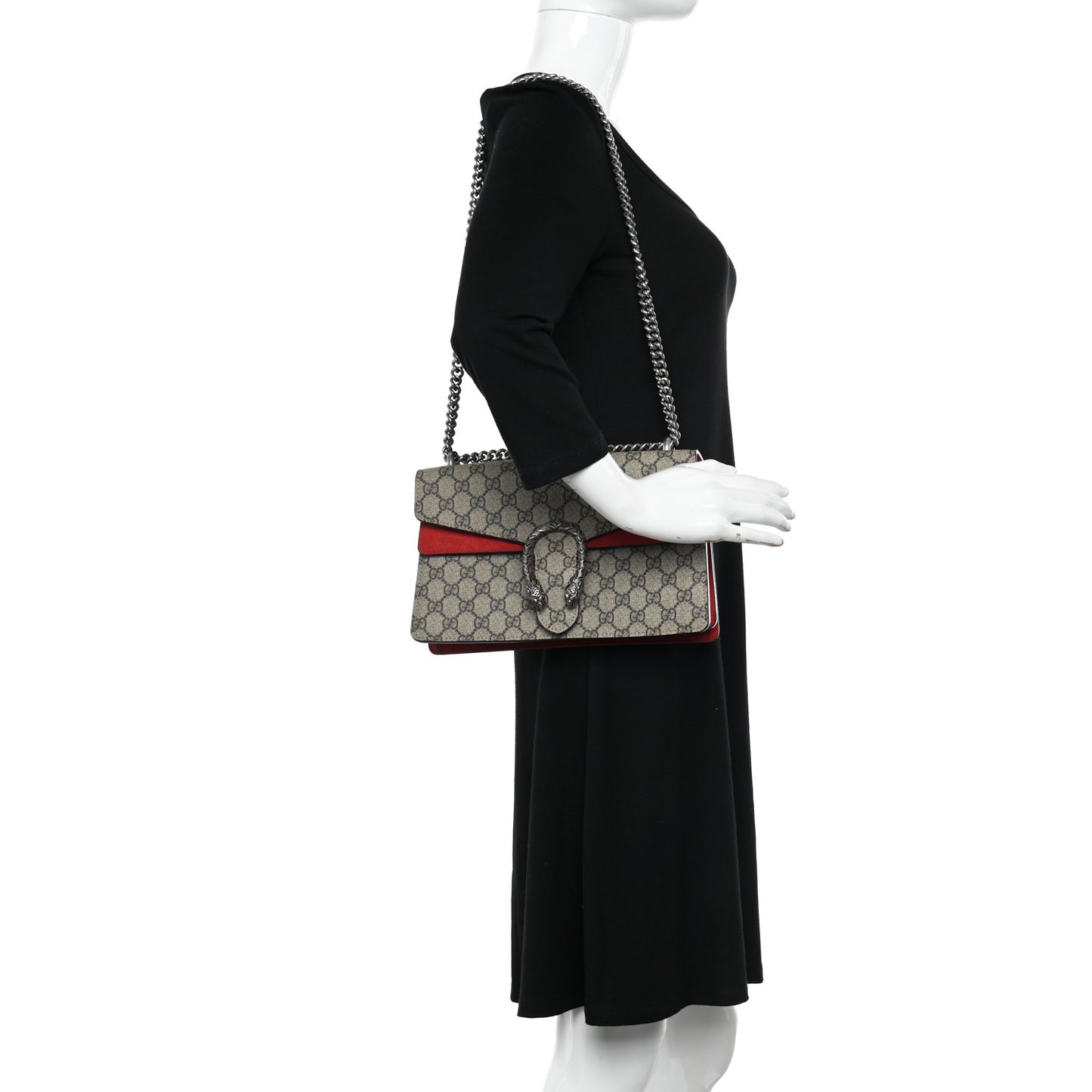 GG Supreme Monogram Small Dionysus Shoulder Bag Red
