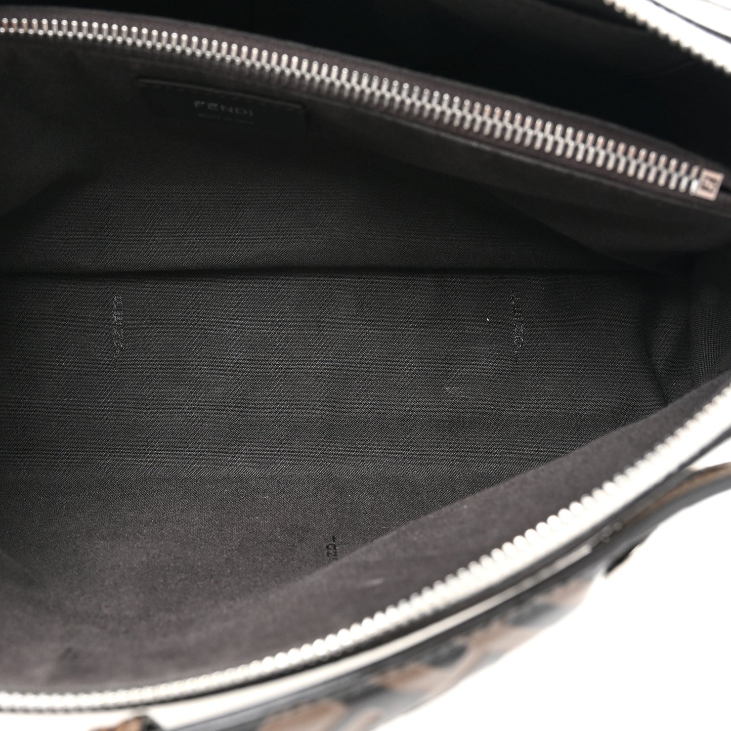 Vitello Dolce Bi-Color FF 1974 Embossed Medium By The Way Boston Bag White Ice Maya Black