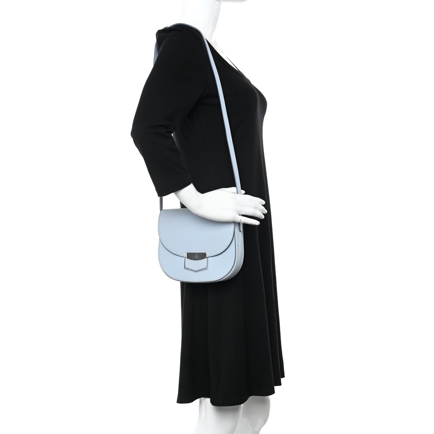 Grained Calfskin Small Trotteur Pale Blue