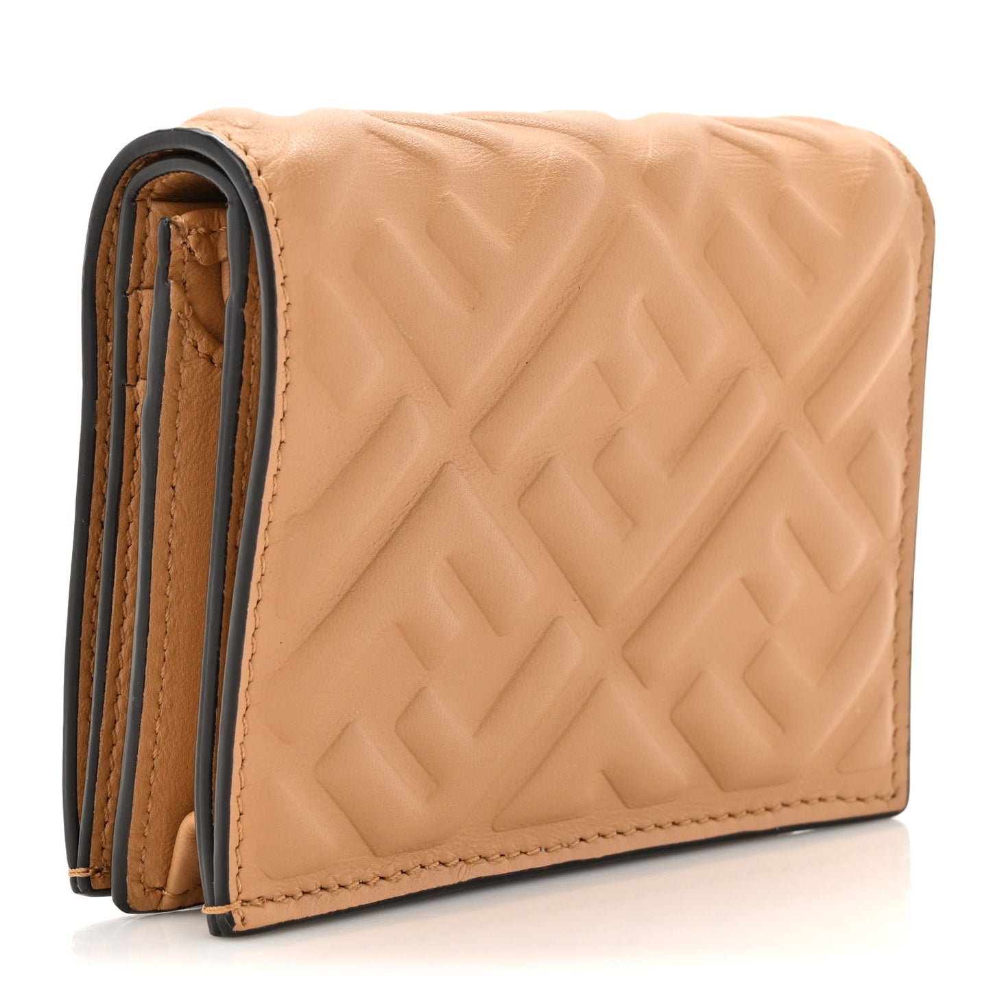 Nappa Matisse FF Diagonal Embossed Baguette Wallet Miele Scuro