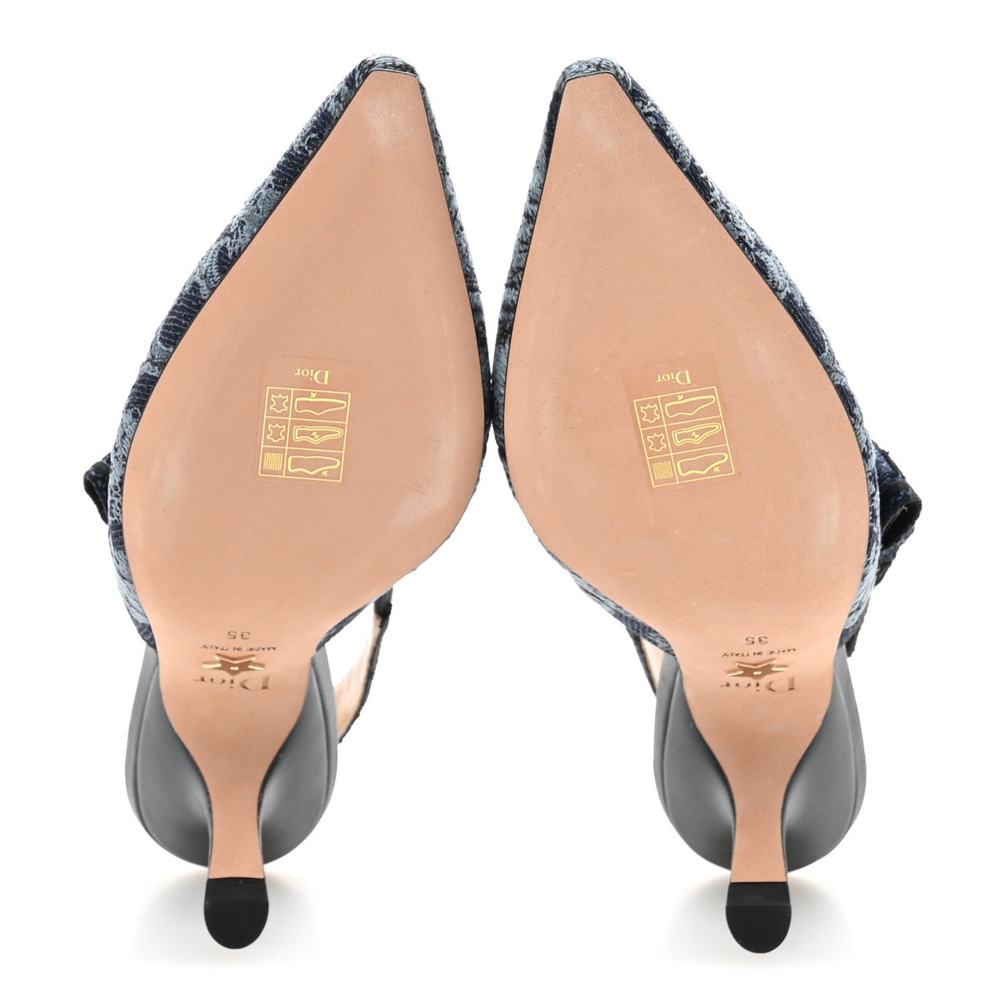 Denim Ribbon Floral Print J Adior Slingback 65mm Pumps 35 Blue Multicolor