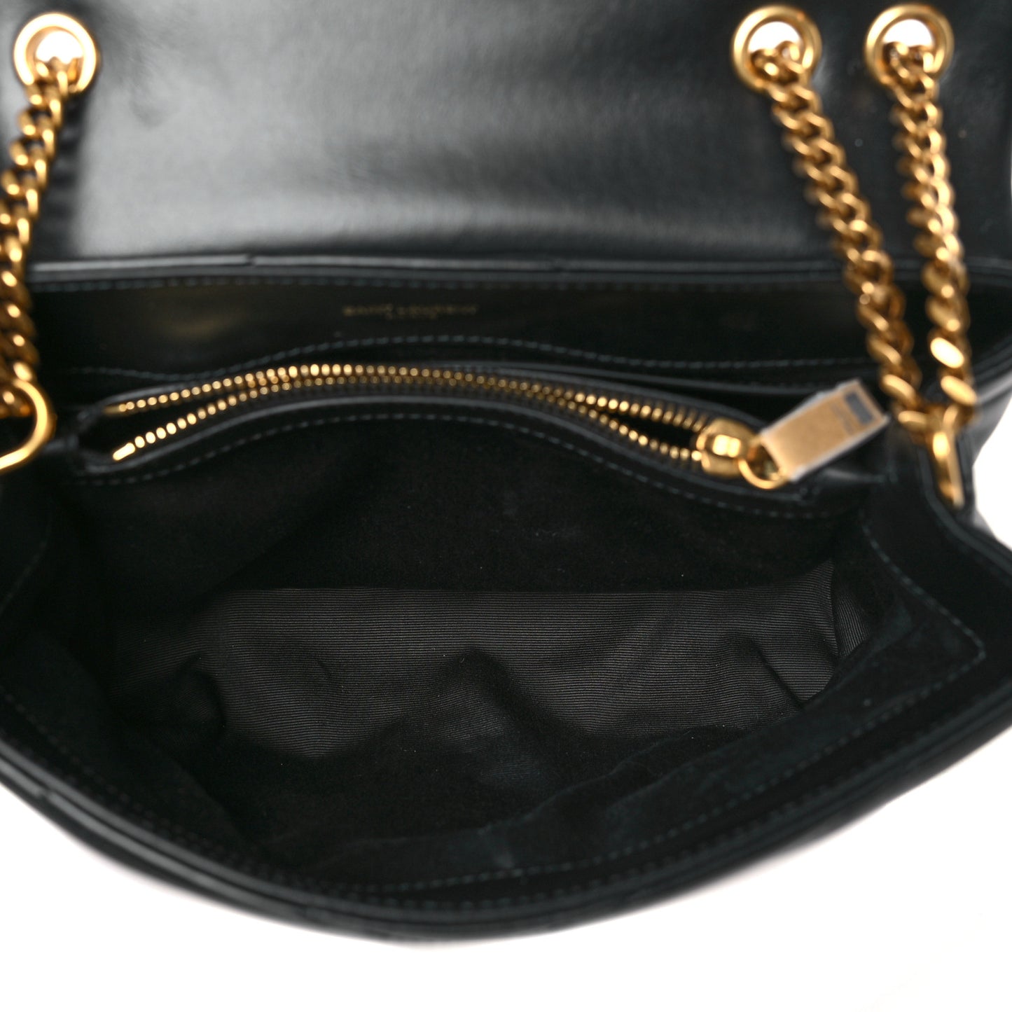 Calfskin Y Quilted Monogram Small Loulou Chain Satchel Black
