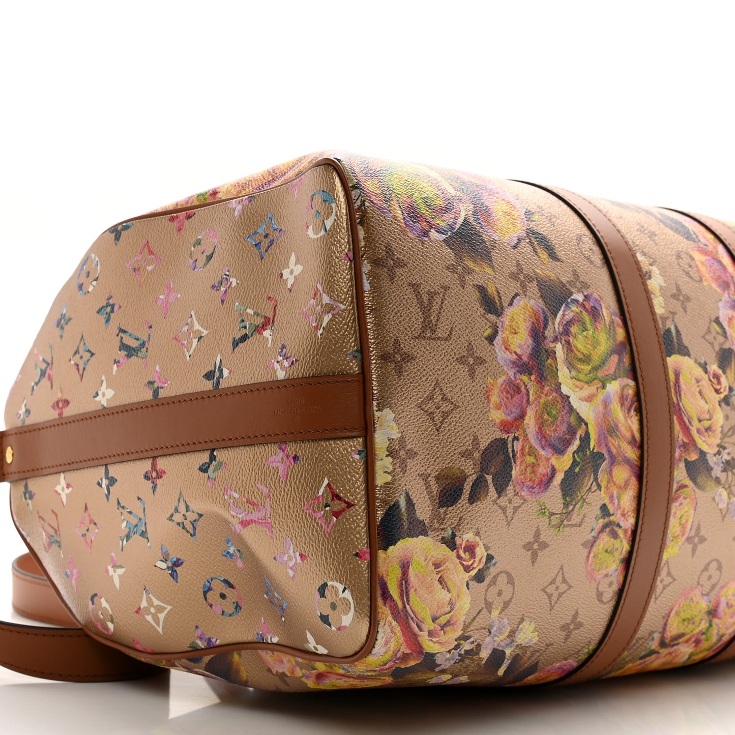 Metallic Monogram LV Garden Keepall Bandouliere 45 Gold