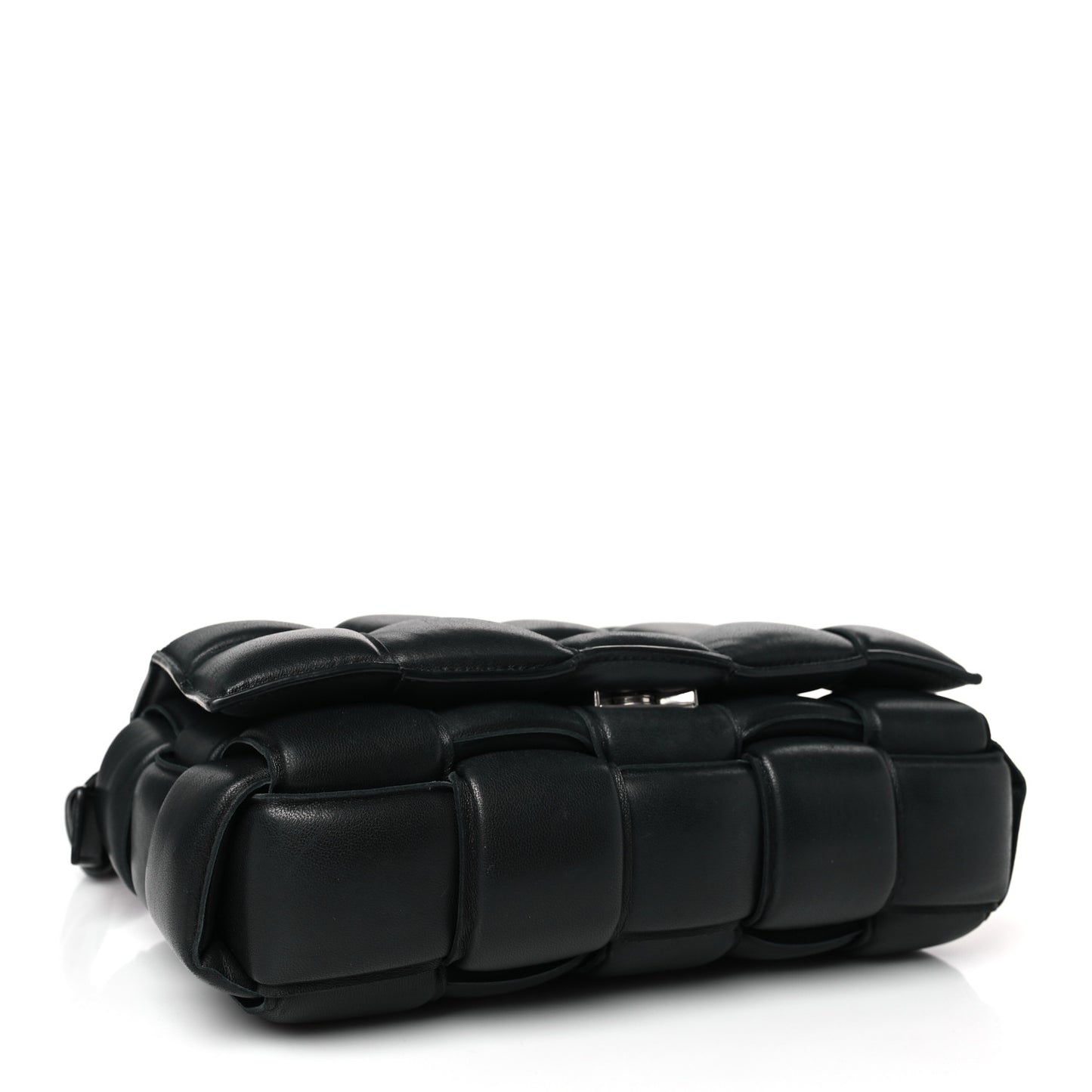 Nappa Maxi Intreccio Padded Cassette Crossbody Bag Black