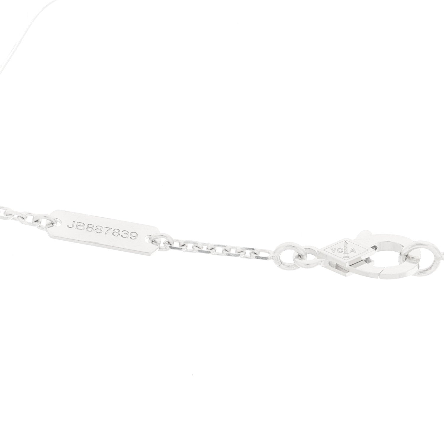 Van Cleef & Arpels 18K White Gold Mother Of Pearl Vintage Alhambra Pendant Necklace 4 of 6