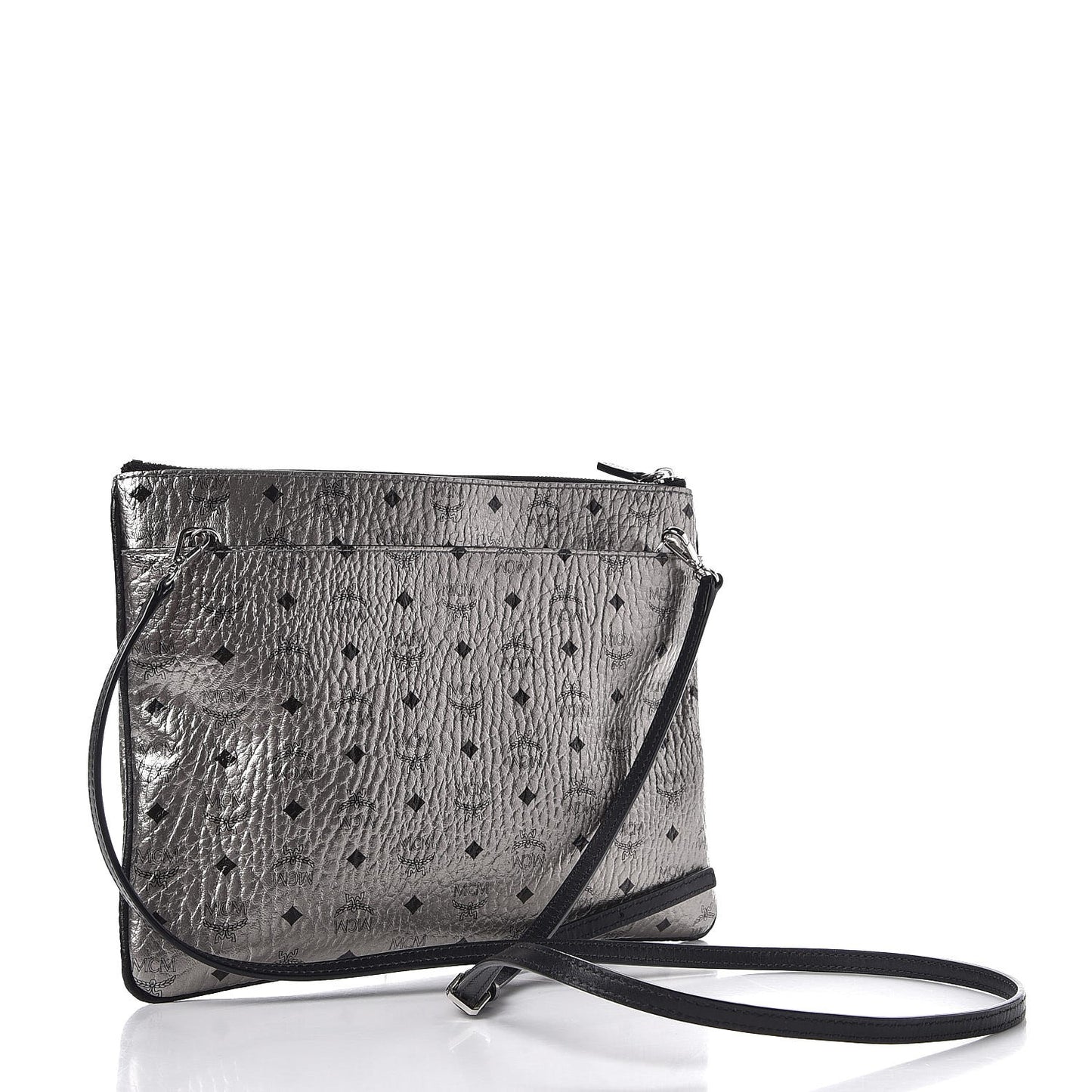 Metallic Visetos Original Medium Pouch Silver