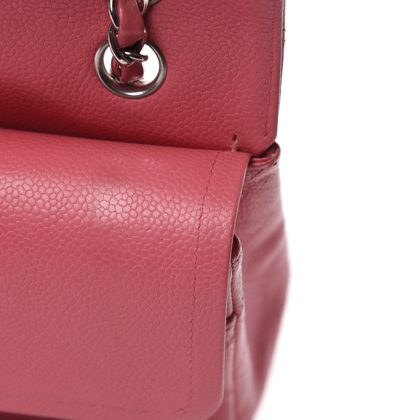Caviar Quilted Medium Double Flap Dark Pink