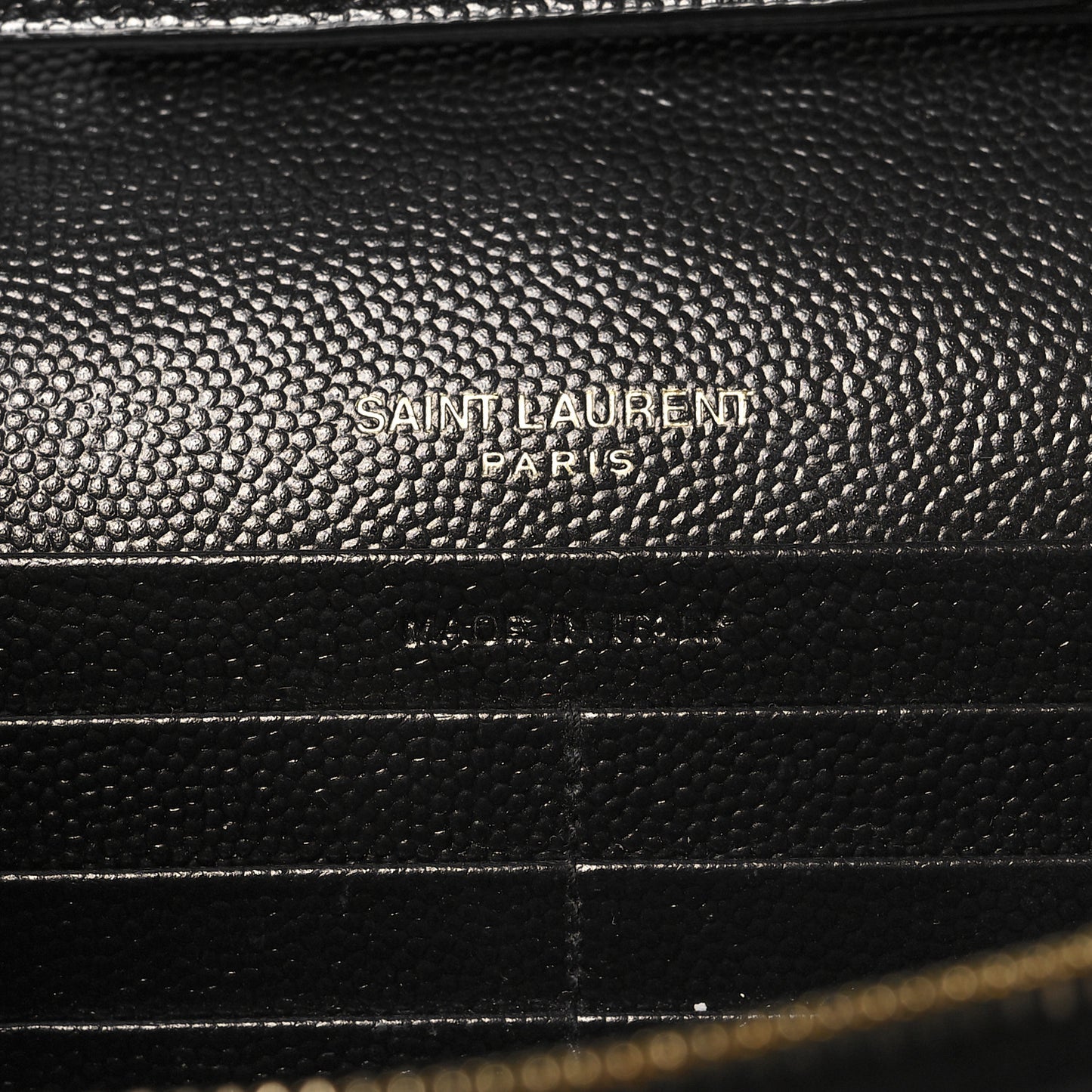 Grain De Poudre Matelasse Chevron Monogram Chain Wallet Black
