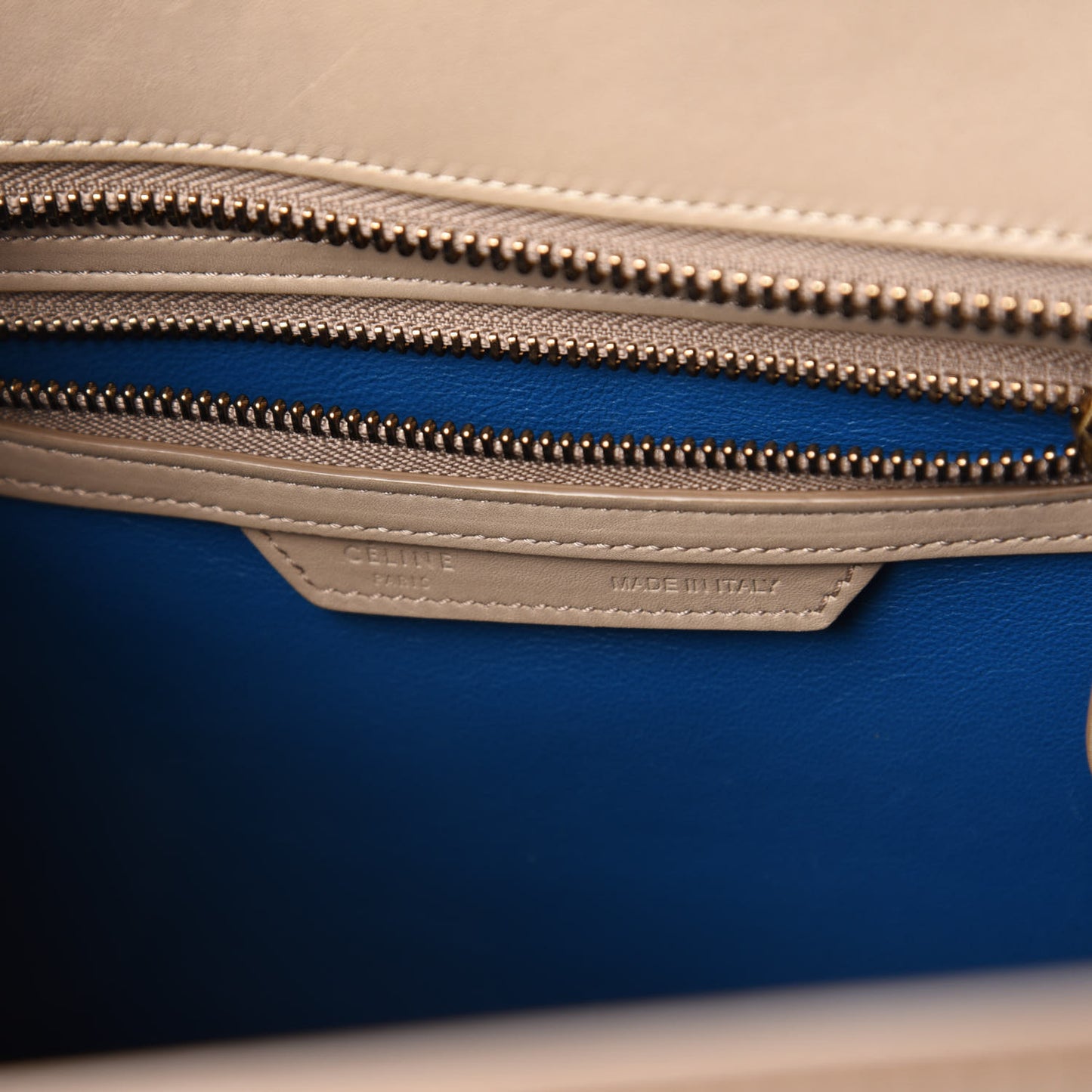 Smooth Calfskin Interstice Micro Luggage Light Taupe