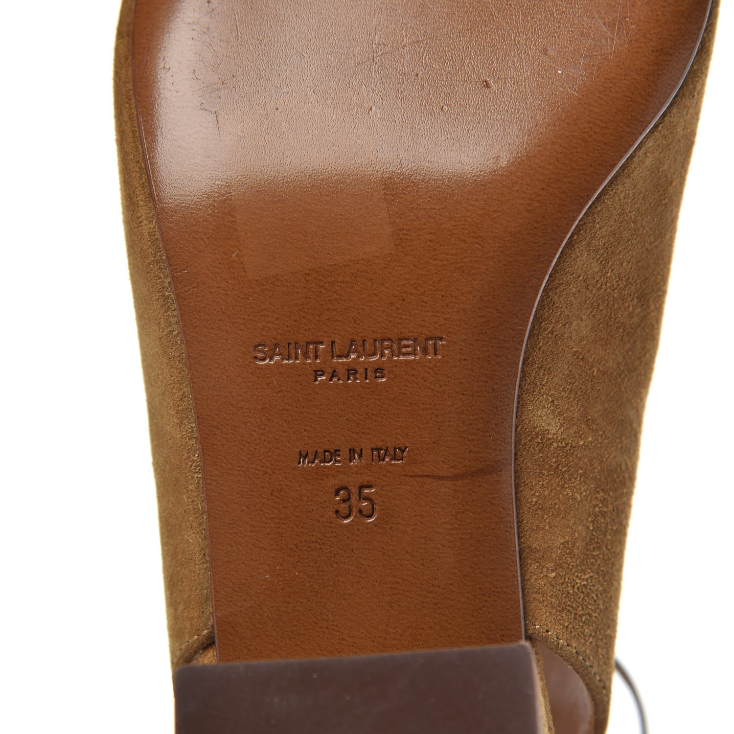 Saint Laurent Suede Babies Knee High Gladiator Sandals 35 Tan 7 of 7