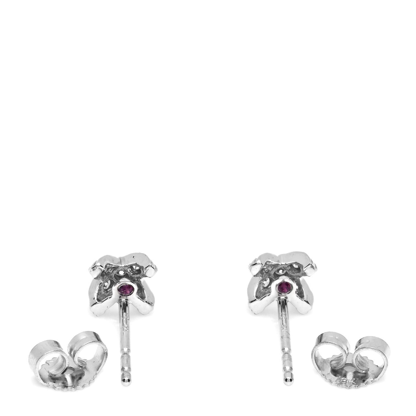 18K White Gold Diamond X Stud Earrings