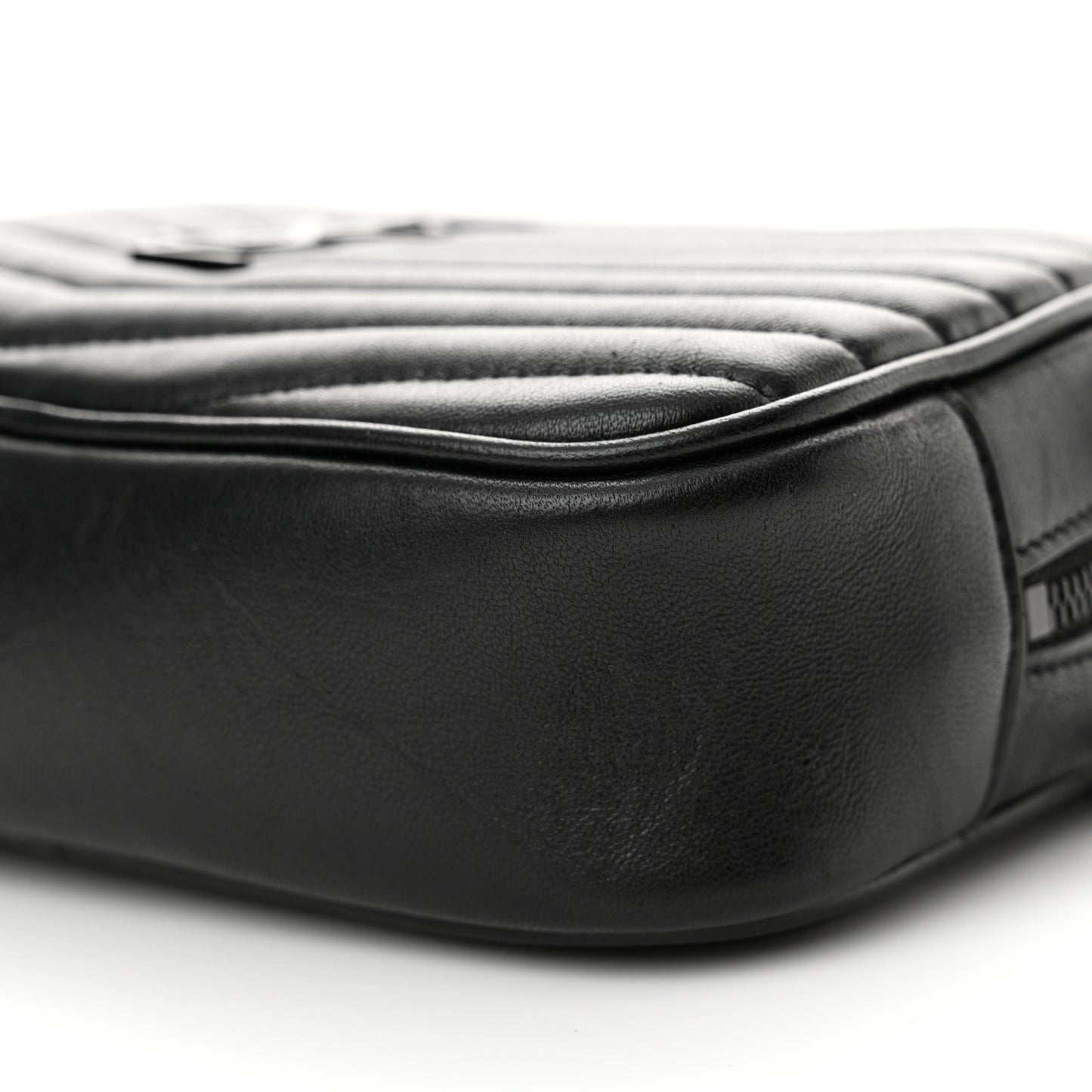 Calfskin Matelasse Monochrome Monogram Mini Lou Camera Bag Black
