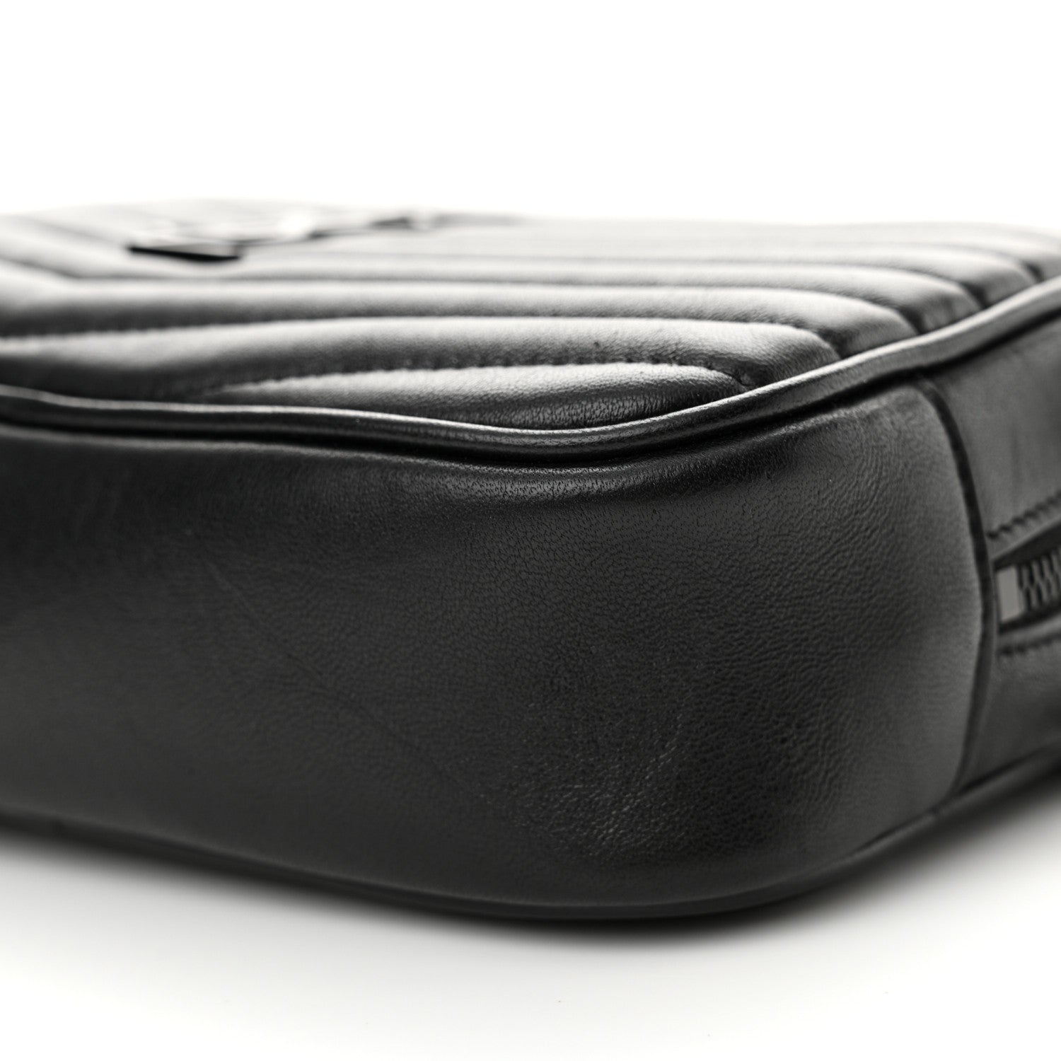 Saint Laurent Calfskin Matelasse Monochrome Monogram Mini Lou Camera Bag Black 9 of 10