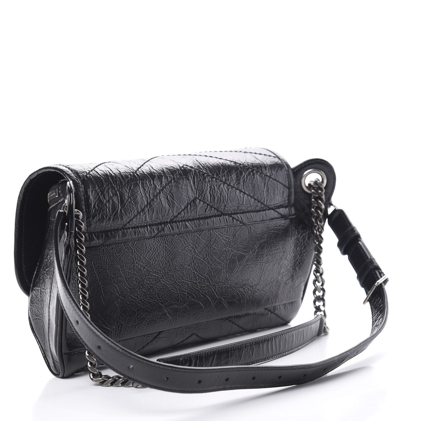Crinkled Calfskin Matelasse Monogram Niki Body Bag Black