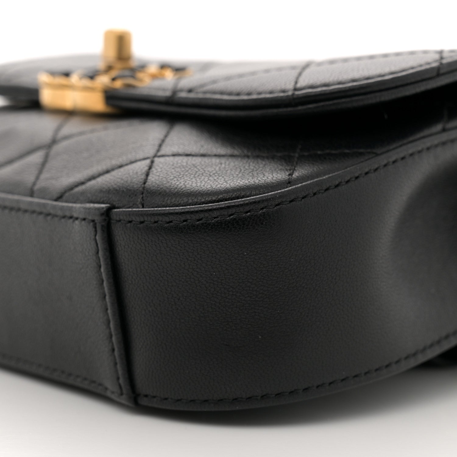 Chanel Lambskin Quilted Chain Infinity Waist Belt Bag Black 10 of 12